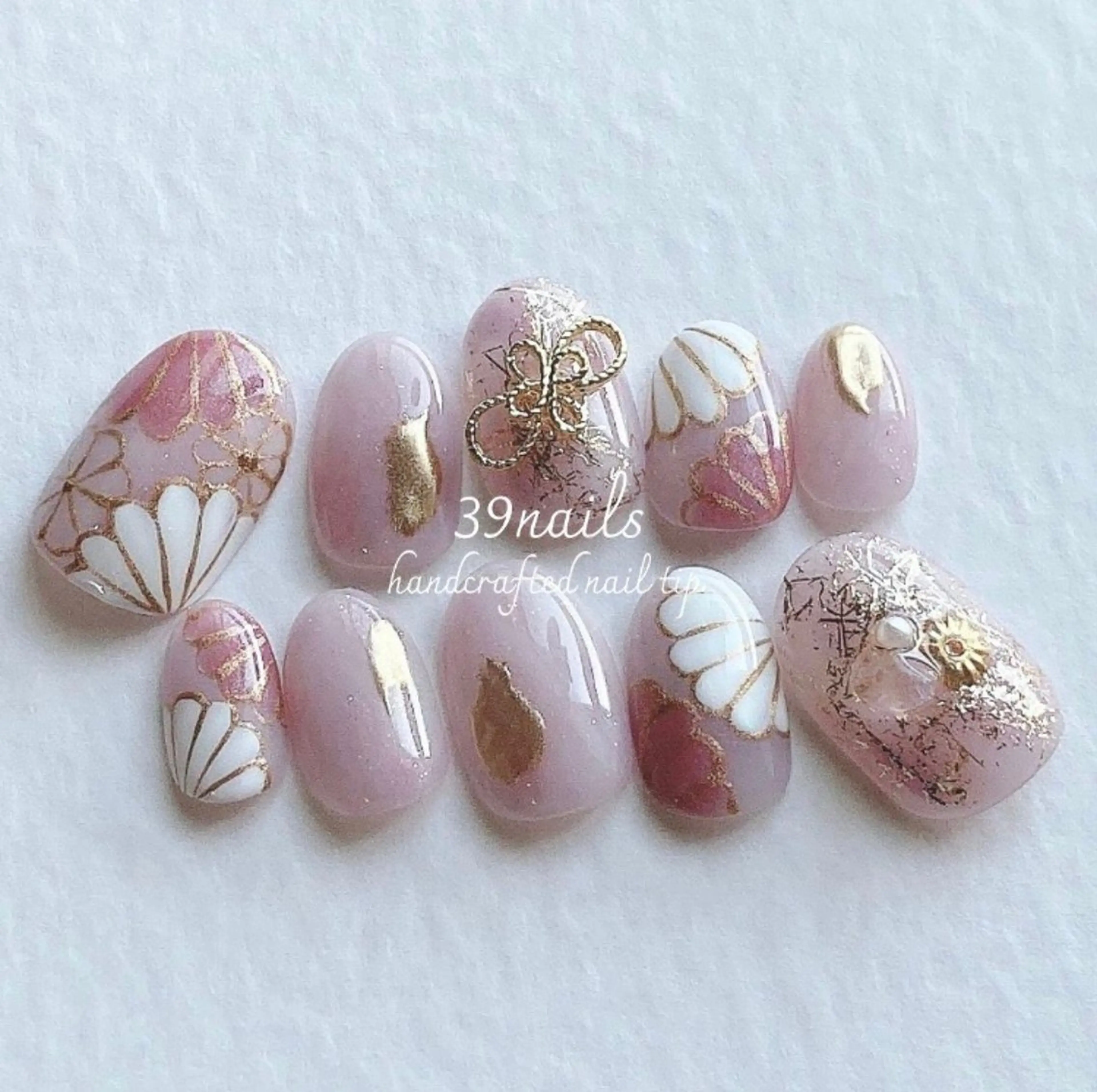 ネイル アートネイル 成人式 ジェルネイル パラジェル シンプルネイル ハンドネイル 39-nails EharaMikuのネイルデザイン