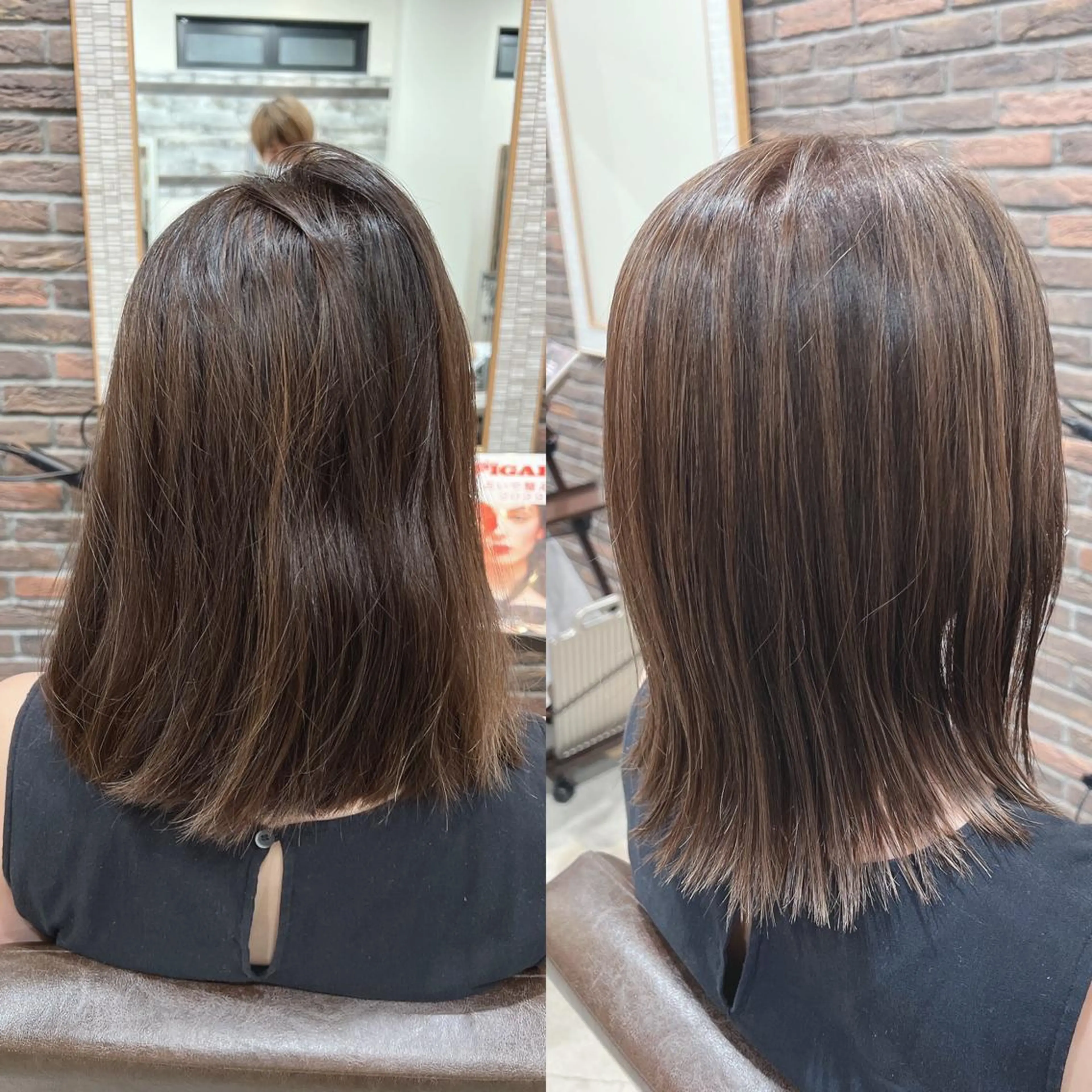 ミディアム カラー ヘアアレンジ キッズ バレイヤージュ ベージュカラー ブリーチ ケアブリーチ 透明感カラー カット ヘアカラー トリートメント 五反田　美容院☆張 明星☆韓国ヘアのヘアスタイル