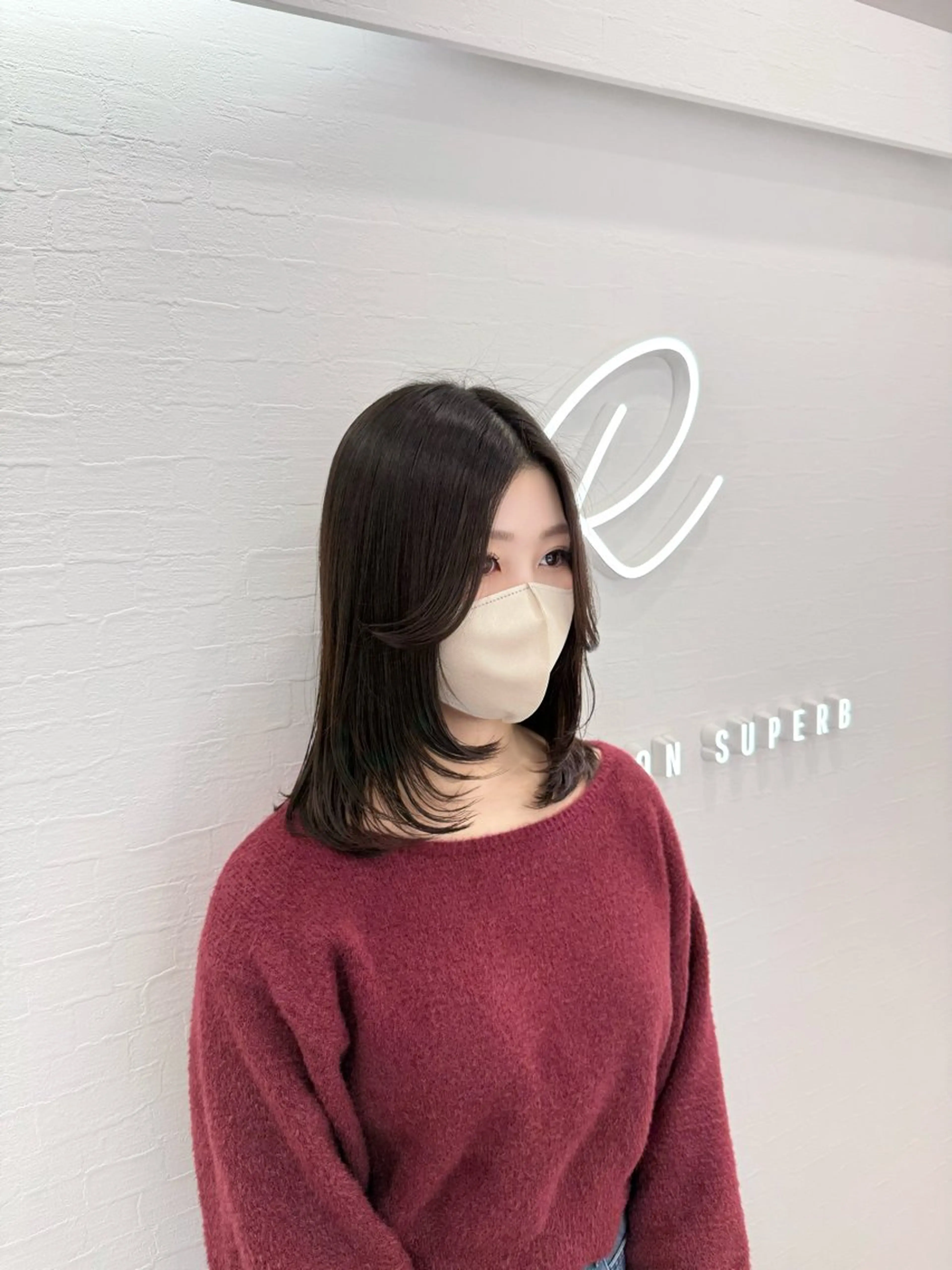 ミディアム レイヤーカット R/🎀 ヘアセット・艶カラーのヘアスタイル