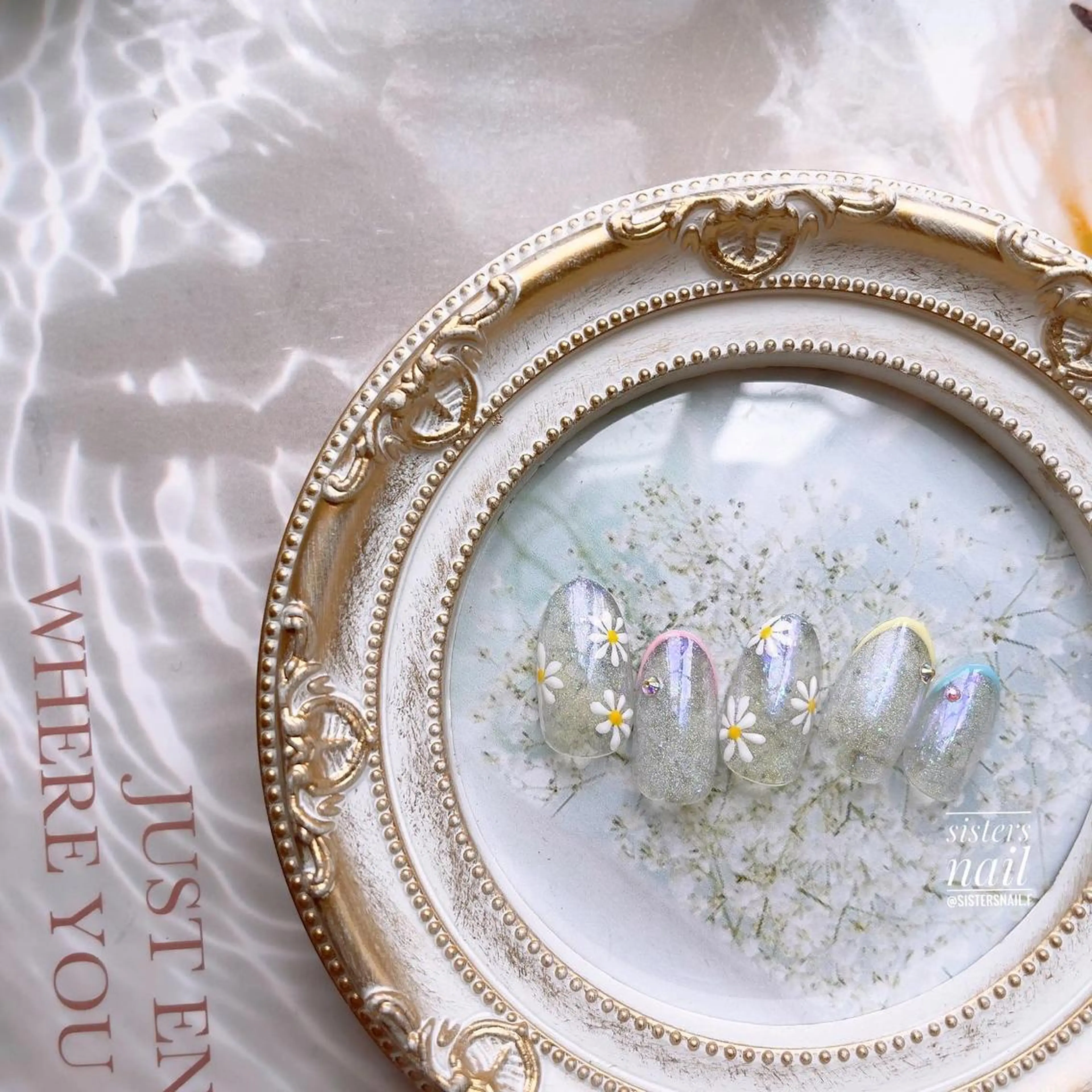 ネイル アートネイル オーロラネイル クリアネイル フラワーネイル フレンチネイル sisters nail.fのネイルデザイン