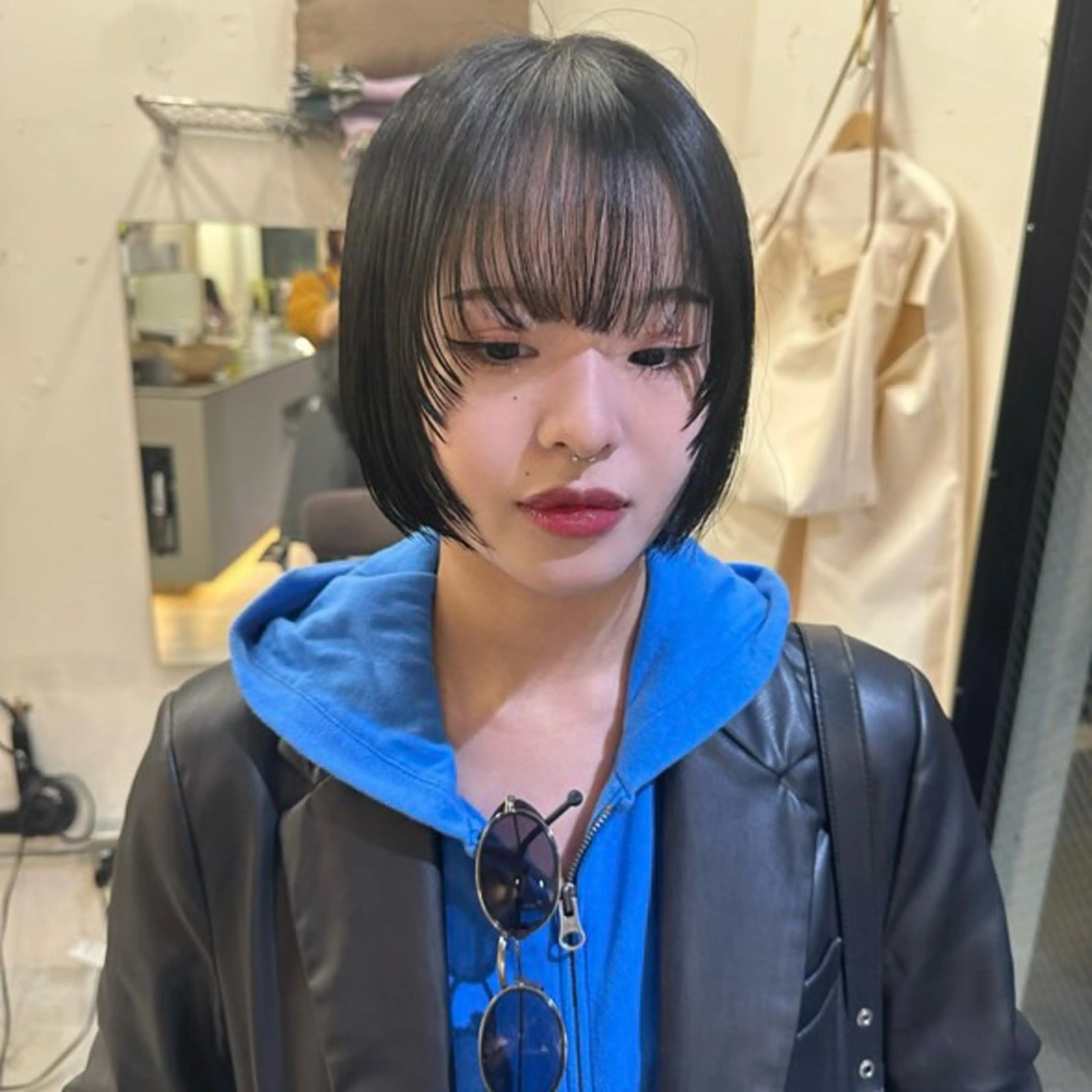 ショート カラー ボブ レイヤーカット 東京 千駄ヶ谷🫧 hiyori🫧のヘアスタイル