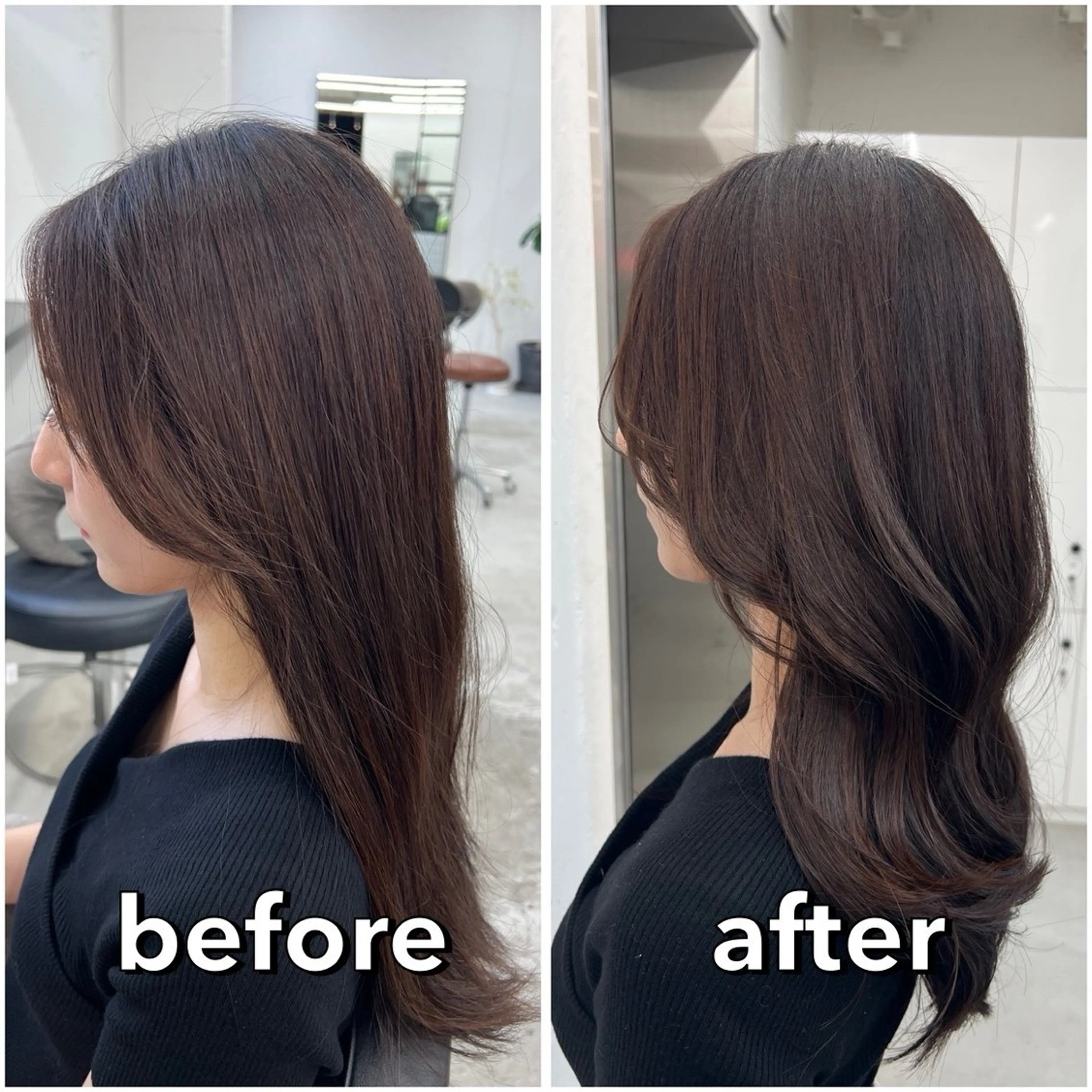 セミロング カラー 小顔カット カット あすか JILLSTUDIOのヘアスタイル