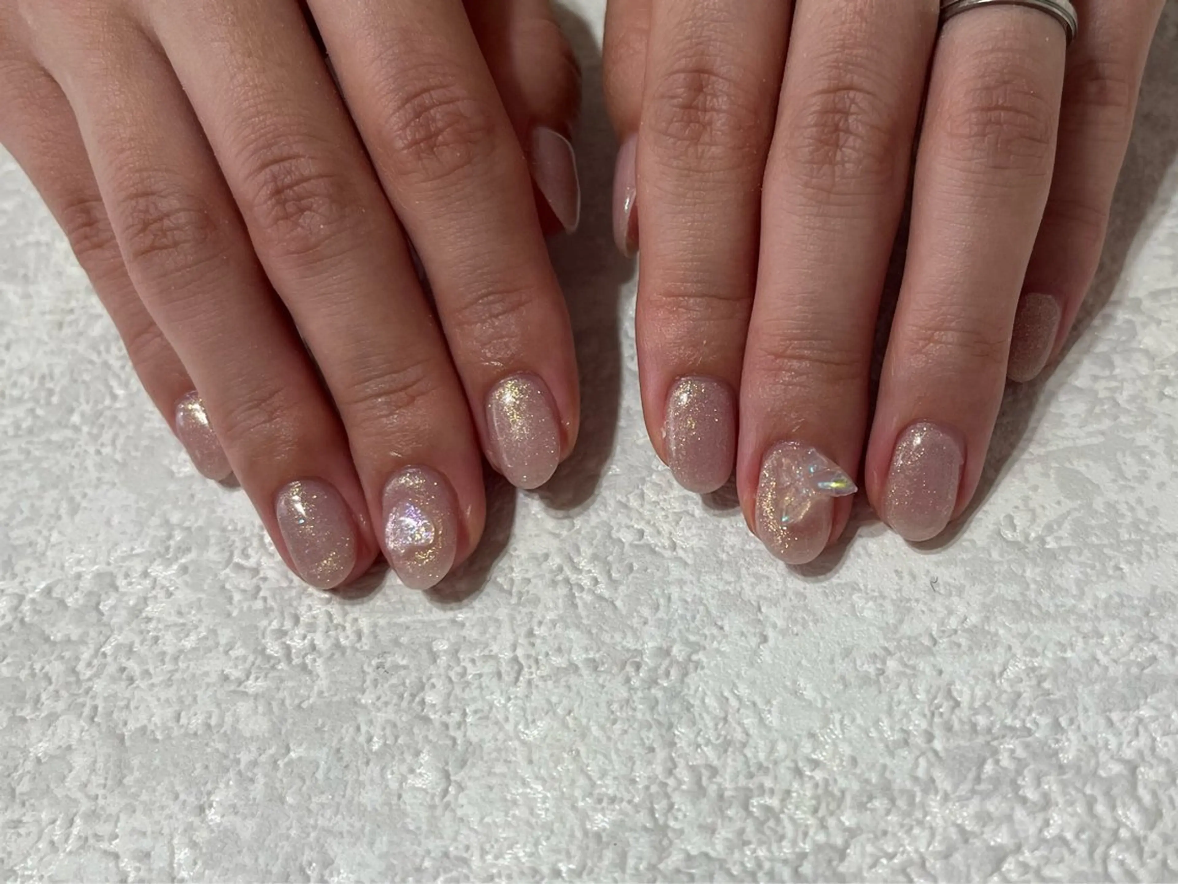 ネイル オーロラネイル フットネイル フレンチネイル ジェルネイル キラキラネイル kikinail 溝の口のネイルデザイン