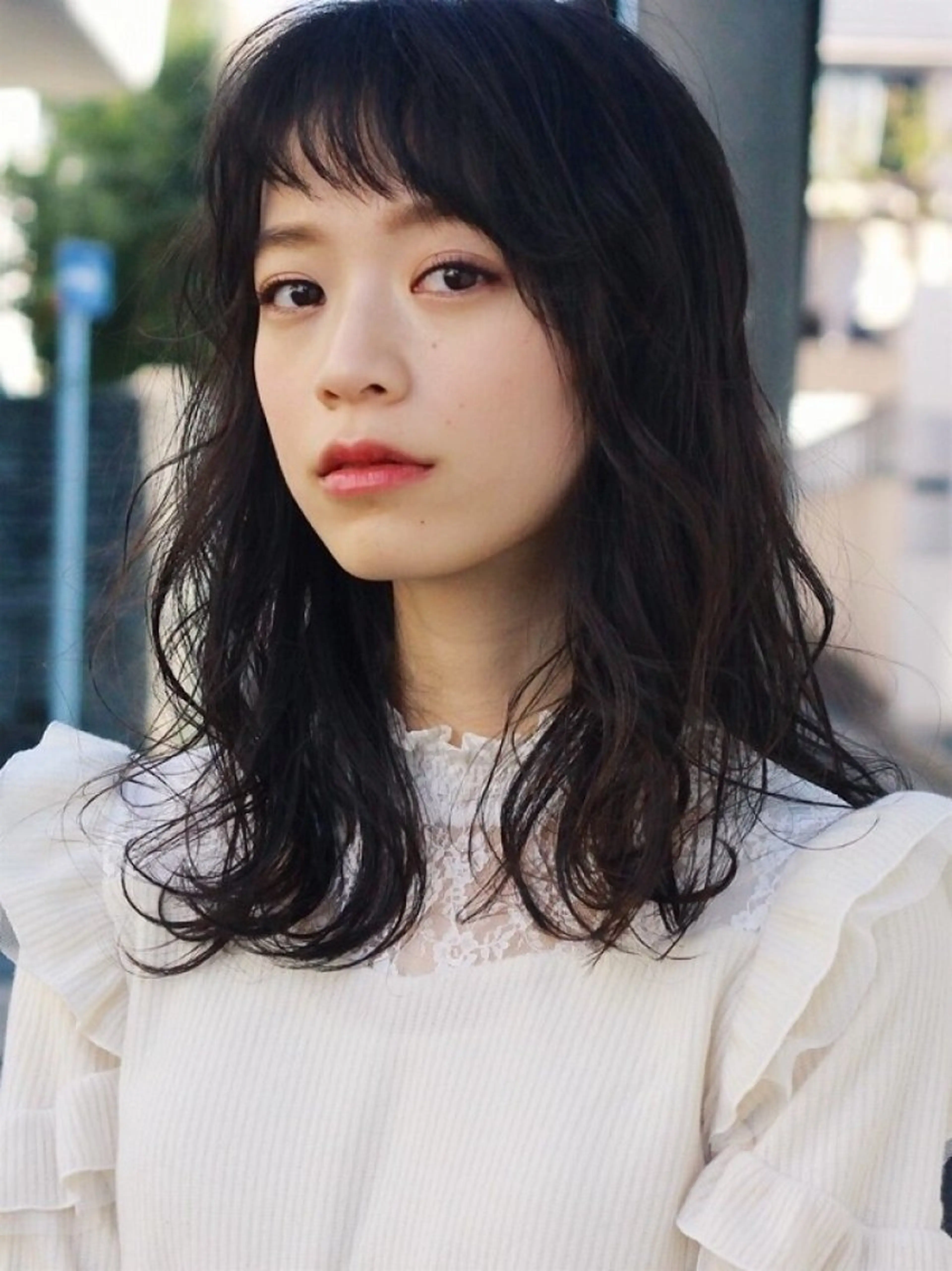 セミロング セミロングパーマ カット パーマ トリートメント デジタルパーマ/ コテ巻き風パーマのヘアスタイル