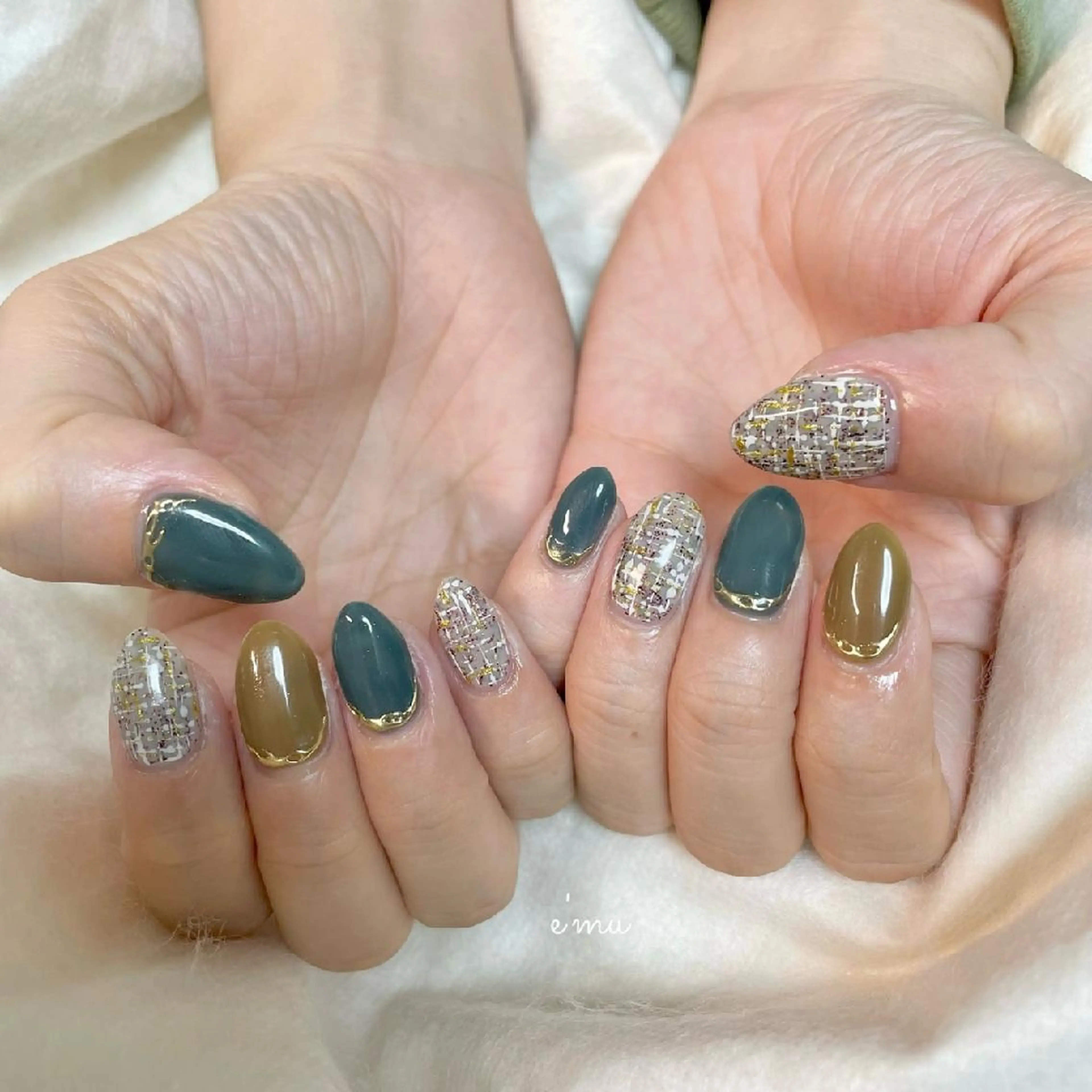 ネイル ツイードネイル nail salon e'mu💐のネイルデザイン
