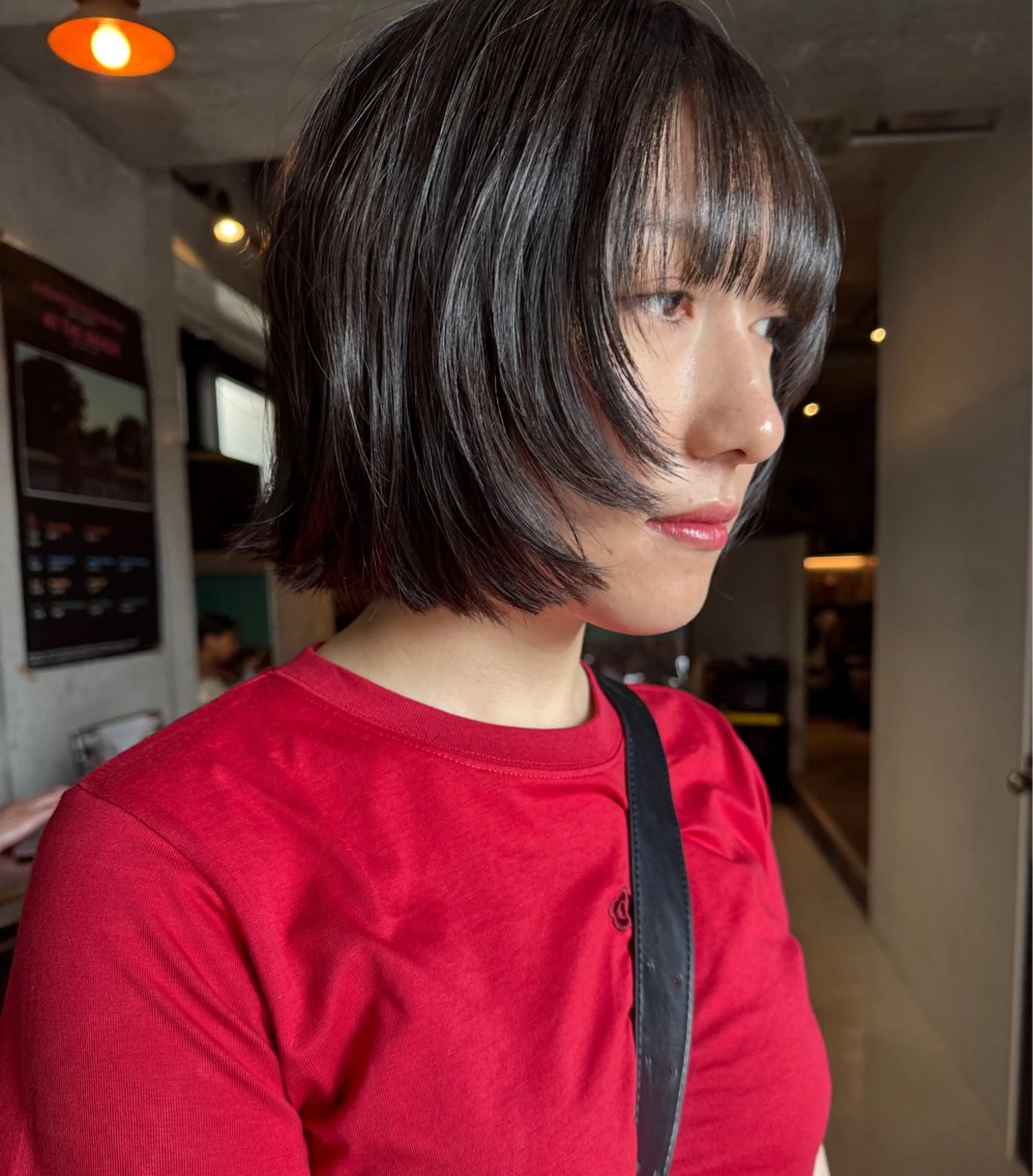 ミディアム カラー 顔周りカット レイヤーカット 鎌田健/パーマ ボブ/レイヤー/のヘアスタイル