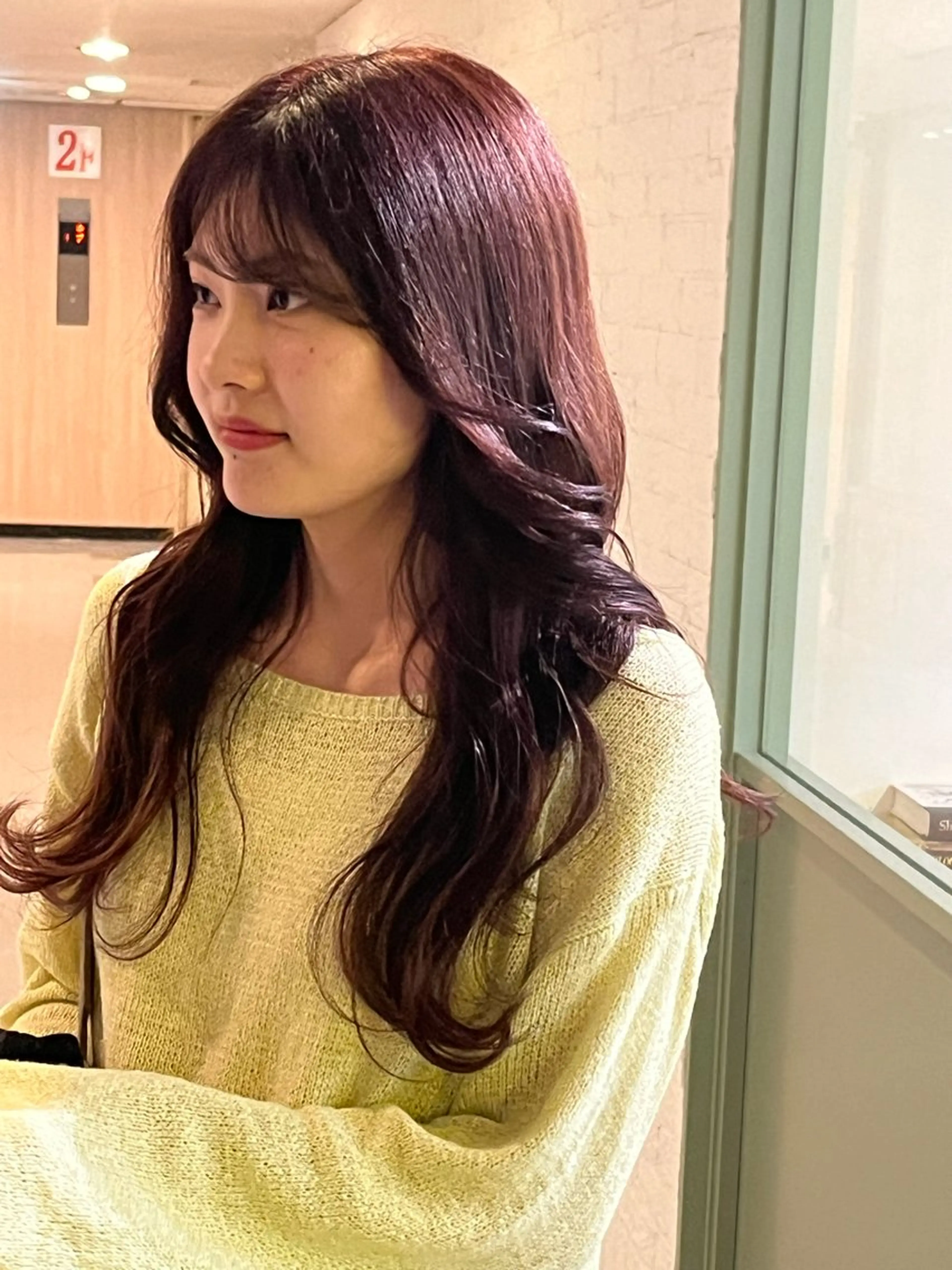 ロング カラー パーマ/縮毛矯正 /韓国風/佐藤里咲のヘアスタイル