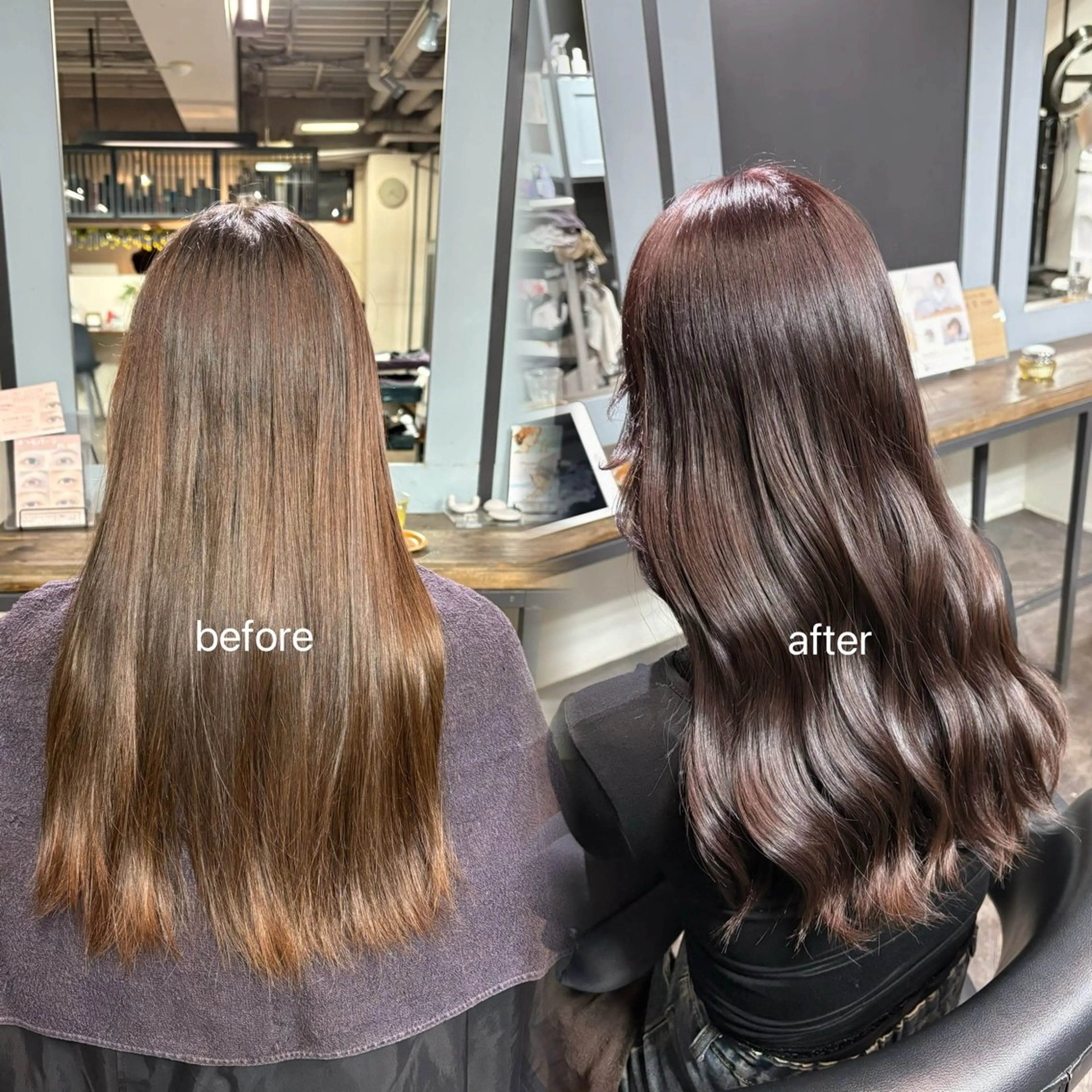 ロング カラー ブラウンカラー 透明感カラー ラベンダーカラー オレンジ カット ユイカ🐮暖色カラー / 再現スタイルのヘアスタイル