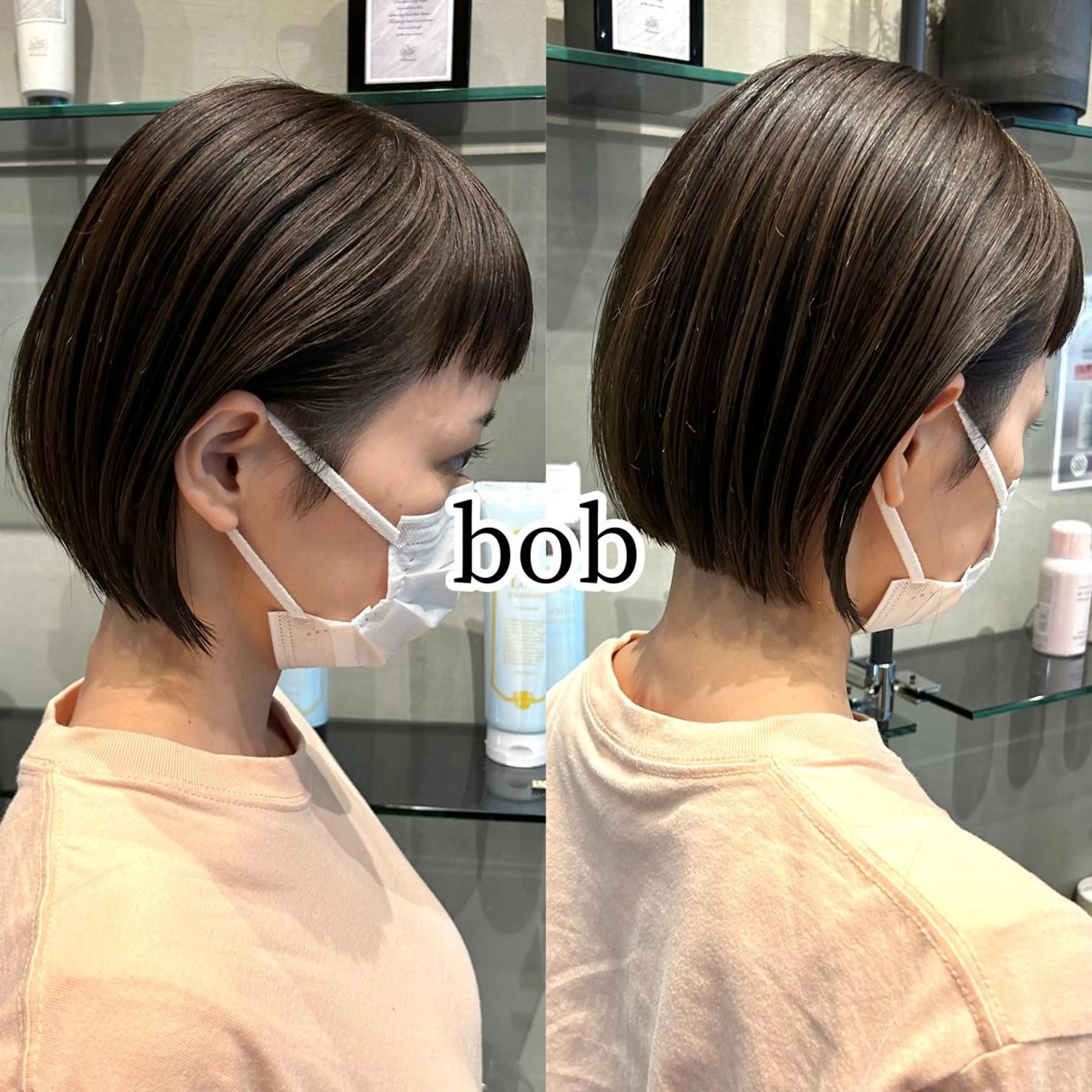 ショート ショートボブ ボブ ハイライト 髪質改善 韓国風ヘア 髪質改善 ANFINI所属・ボブ・レイヤー 田中 励也のヘアスタイル