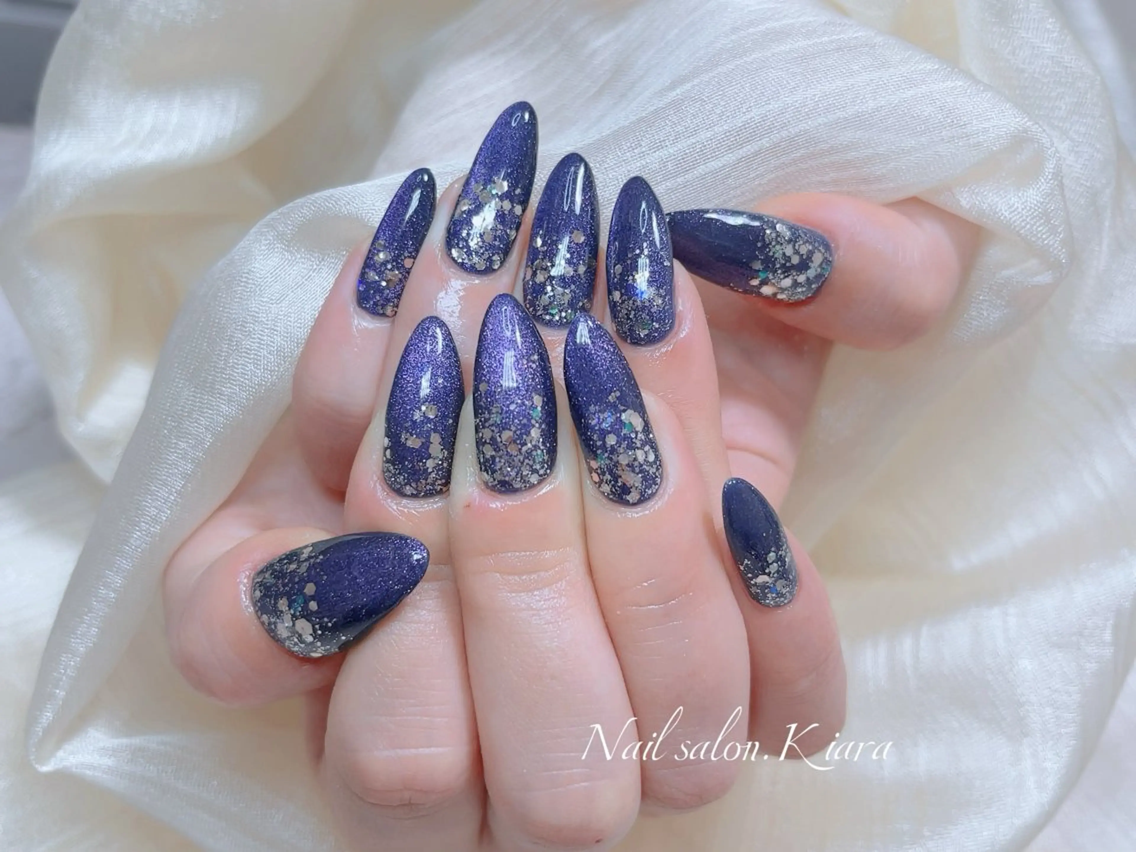 ネイル ラメ(グリッター) マグネットネイル 🍭Kiara Nail🍭のネイルデザイン
