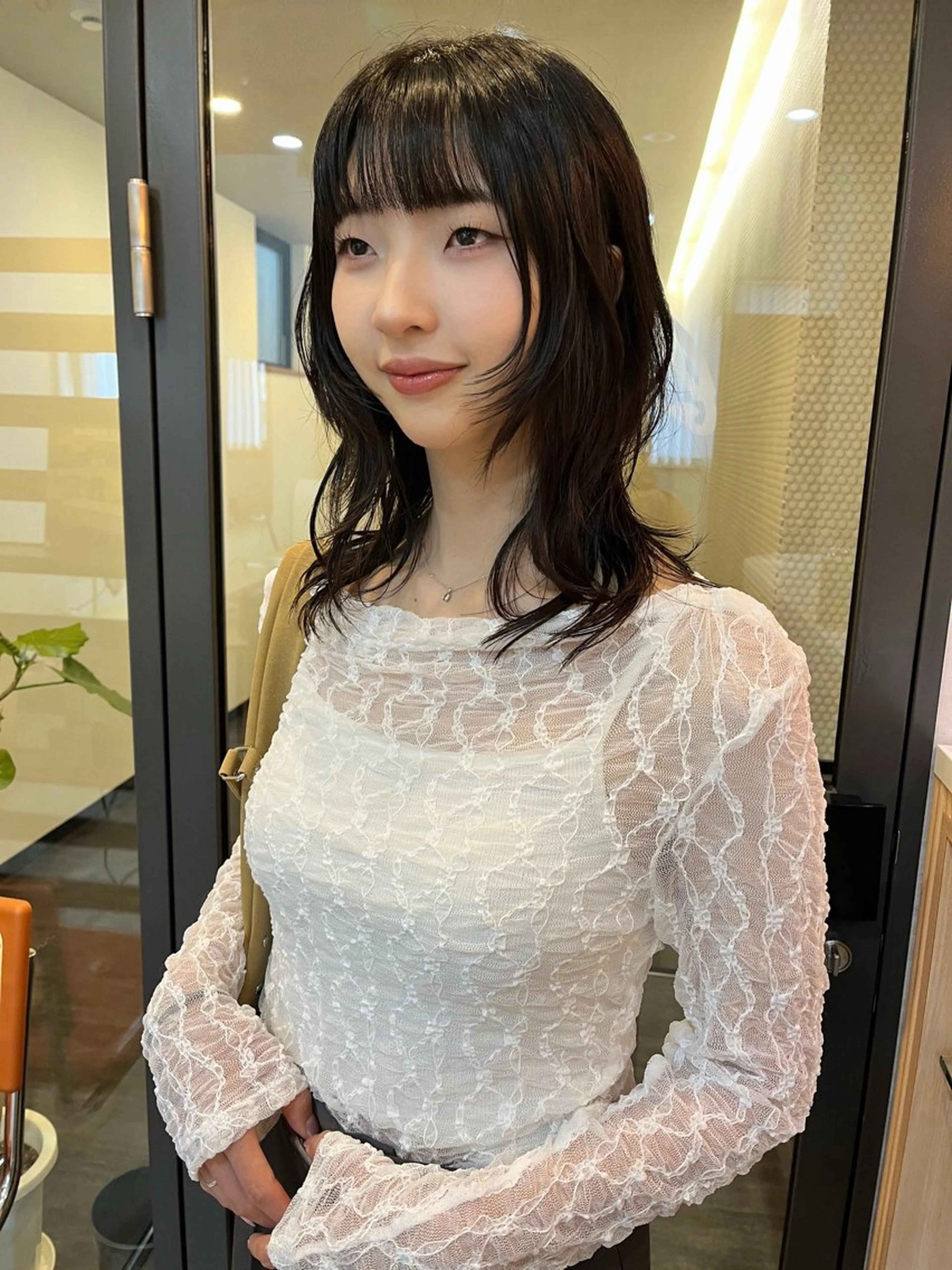 ミディアム ハッシュカット レイヤーカット カット トリートメント レイヤー/暖色/ 髪質改善/永礼芳果のヘアスタイル