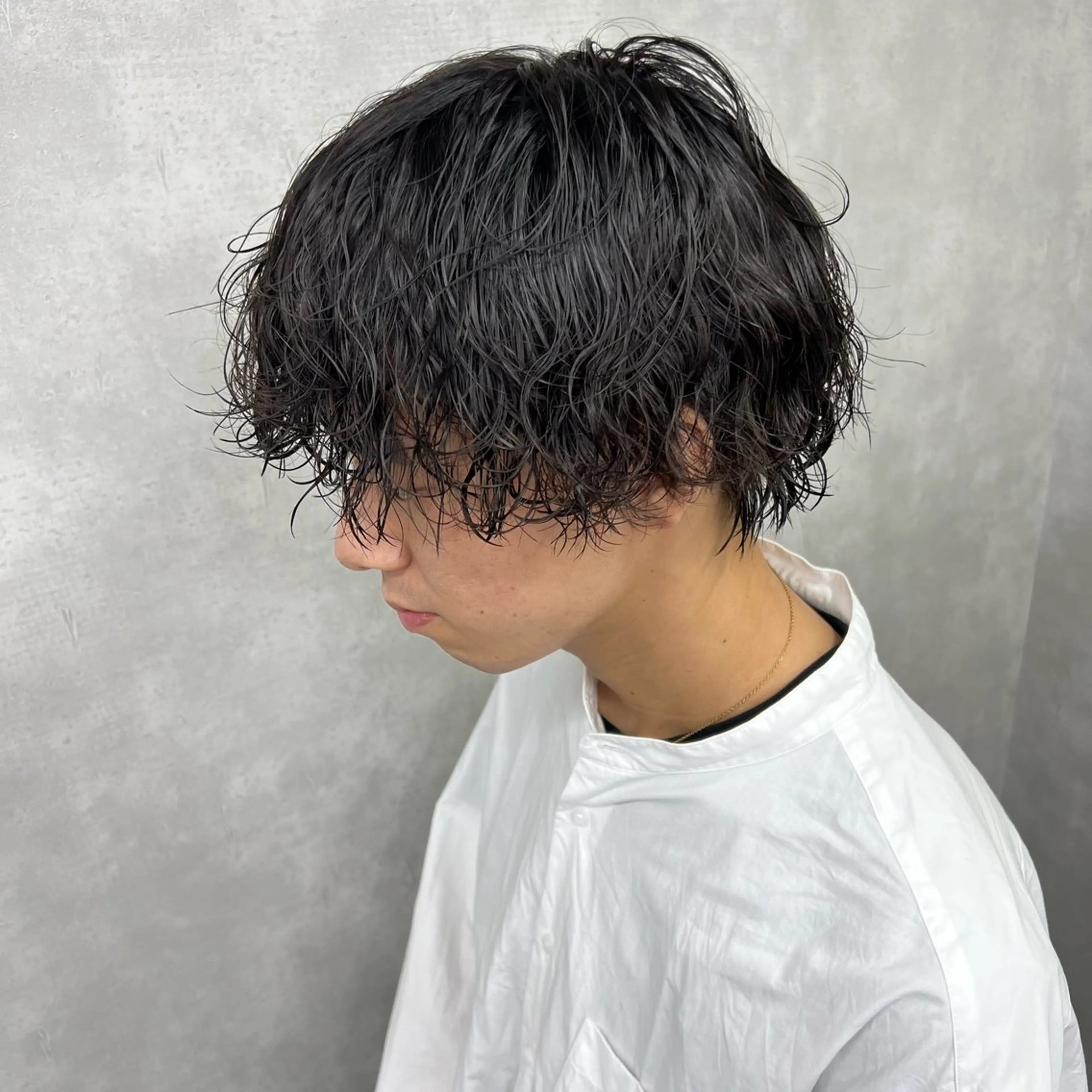 パーマ メンズ カット パーマ トリートメント 沖山 友津季のヘアスタイル