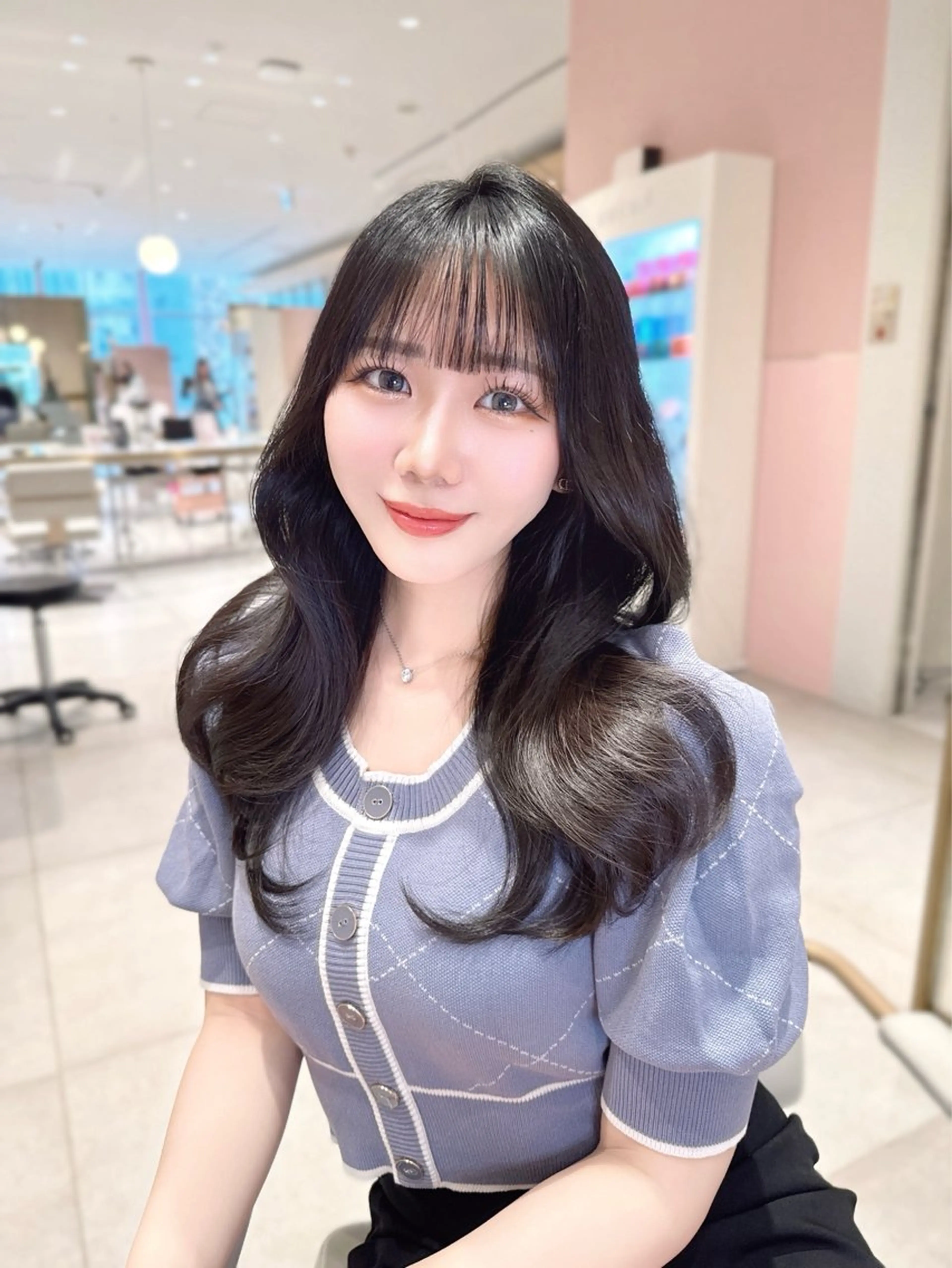 セミロング カラー カット ヘアカラー トリートメント ヘッドスパ ヘアセット 韓国ヘア/レイヤー/ 顔まわり/りょーとのヘアスタイル