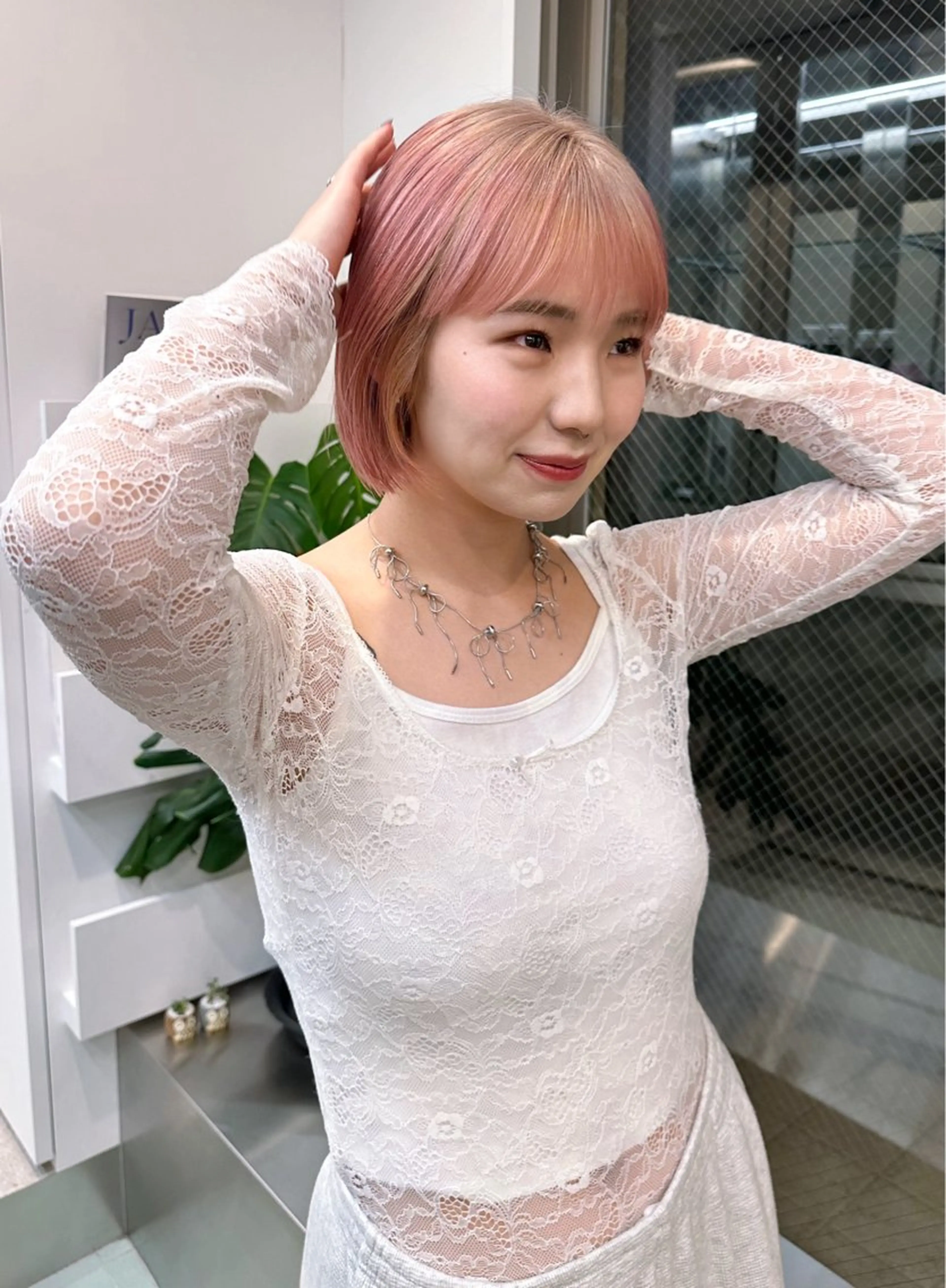 ショート カラー ベージュカラー ピンクカラー Cinq所属・ハイライト🌟/ ボブ/豊田のヘアスタイル