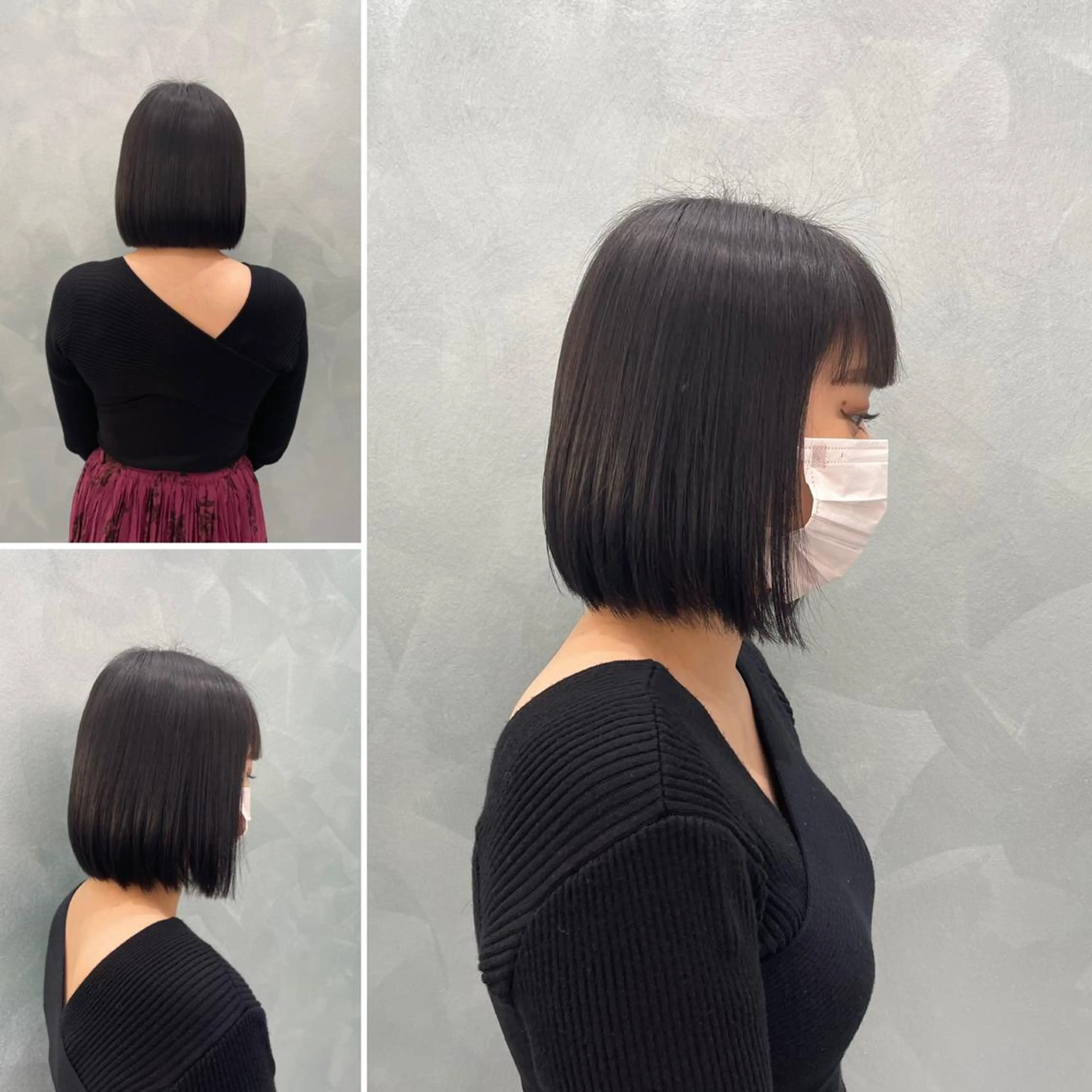 ミディアム ワンレンボブ ボブ Yui ユイのヘアスタイル