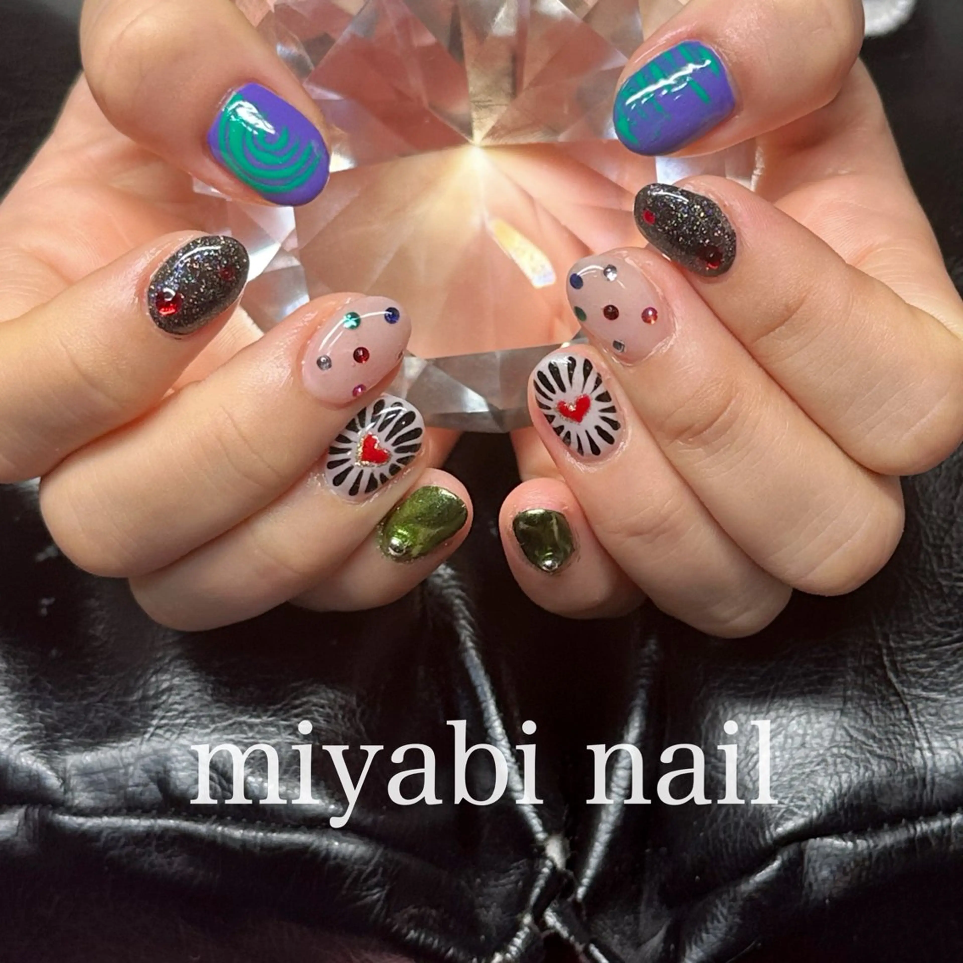 ネイル アートネイル ジェルネイル 持ち込み ハンドネイル miyabi nail 桂川駅近くのネイルデザイン