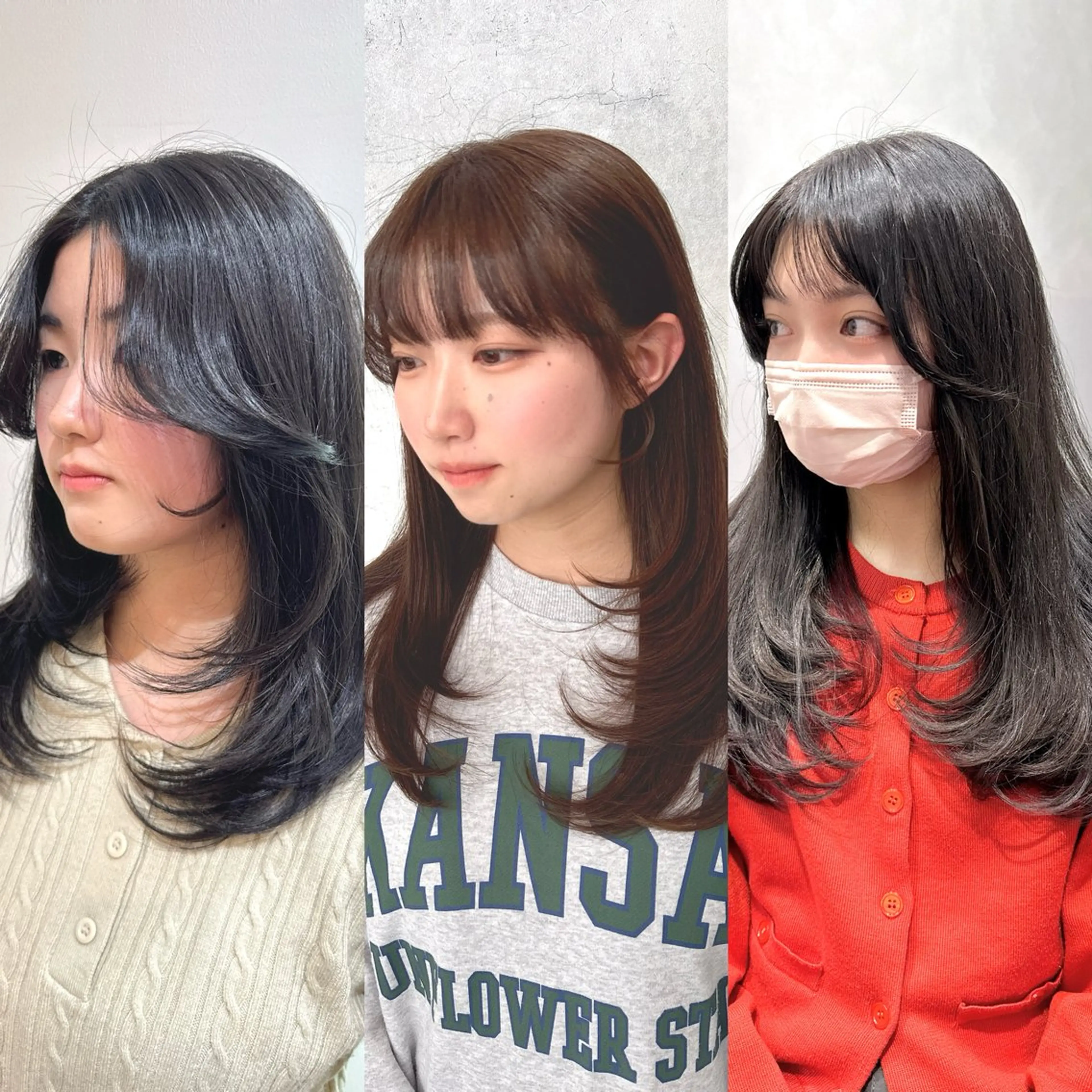 セミロング レイヤーカット 小顔カット カット 森 隆秀/韓国ヘアのヘアスタイル