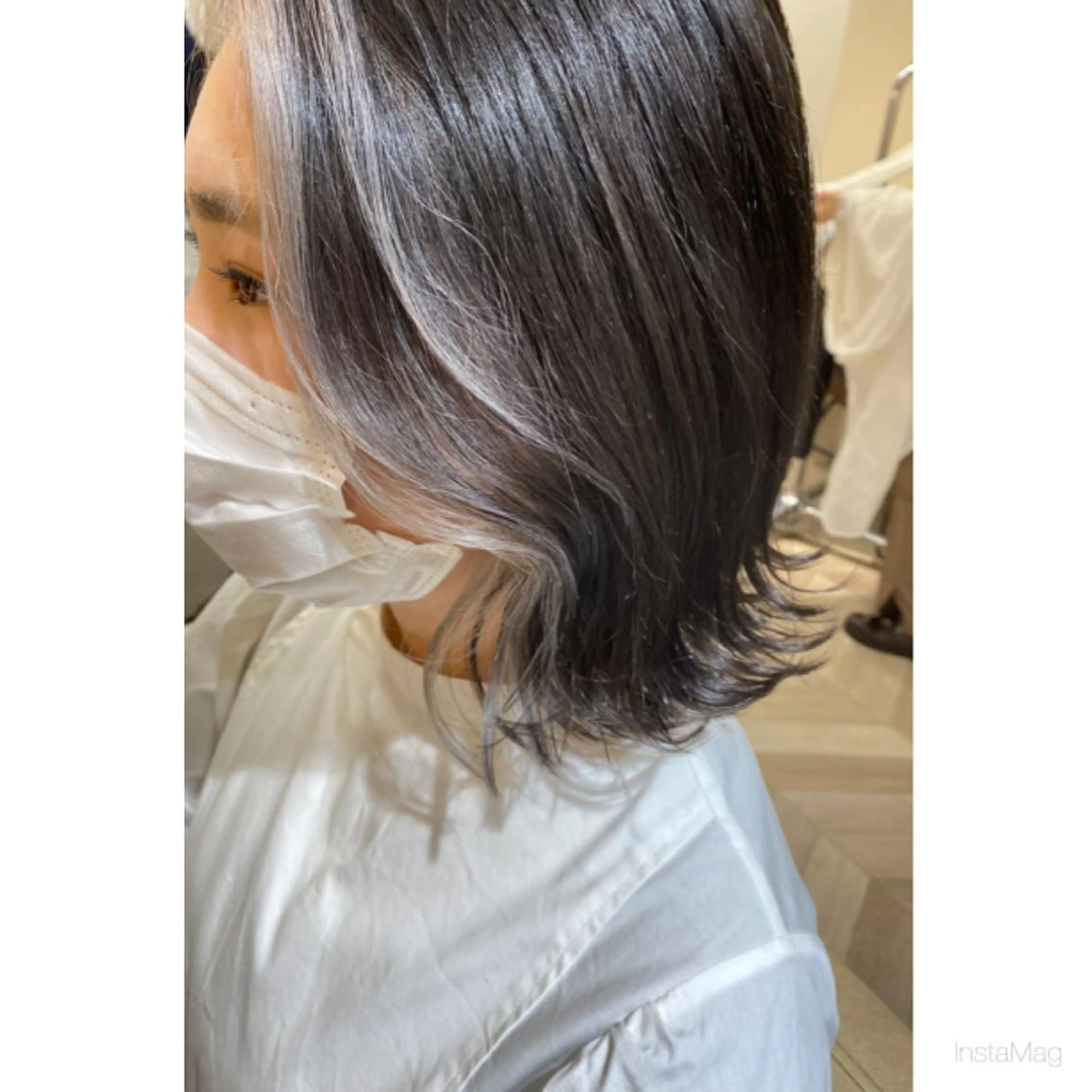 ショート カラー ミストバング  フェイスフレーミング カット ヘアカラー 岩間 香純のヘアスタイル