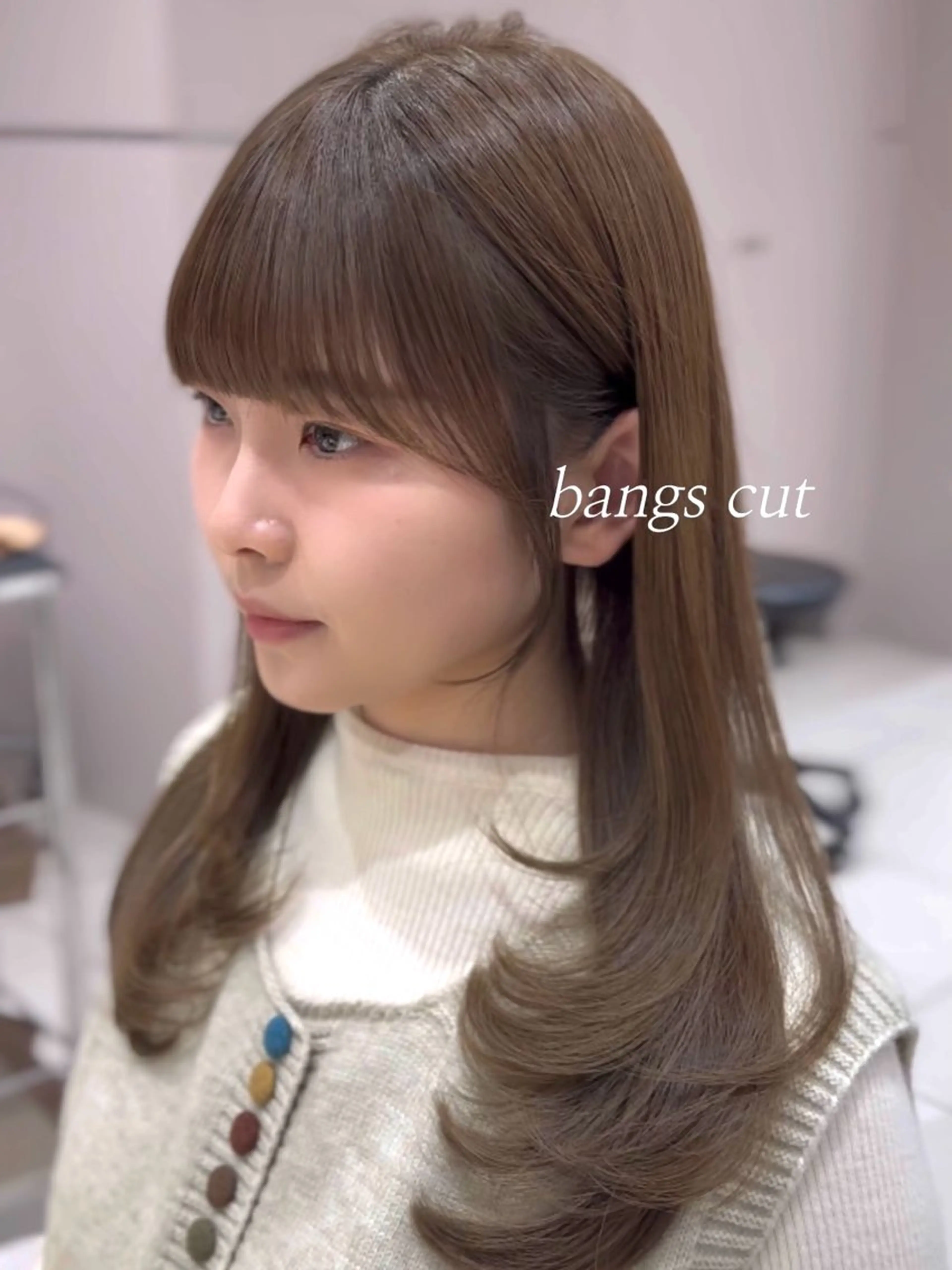 セミロング カラー 顔周りカット レイヤーカット カット ヘアカラー トリートメント レイヤー/顔周り /透明感🩶高橋大のヘアスタイル