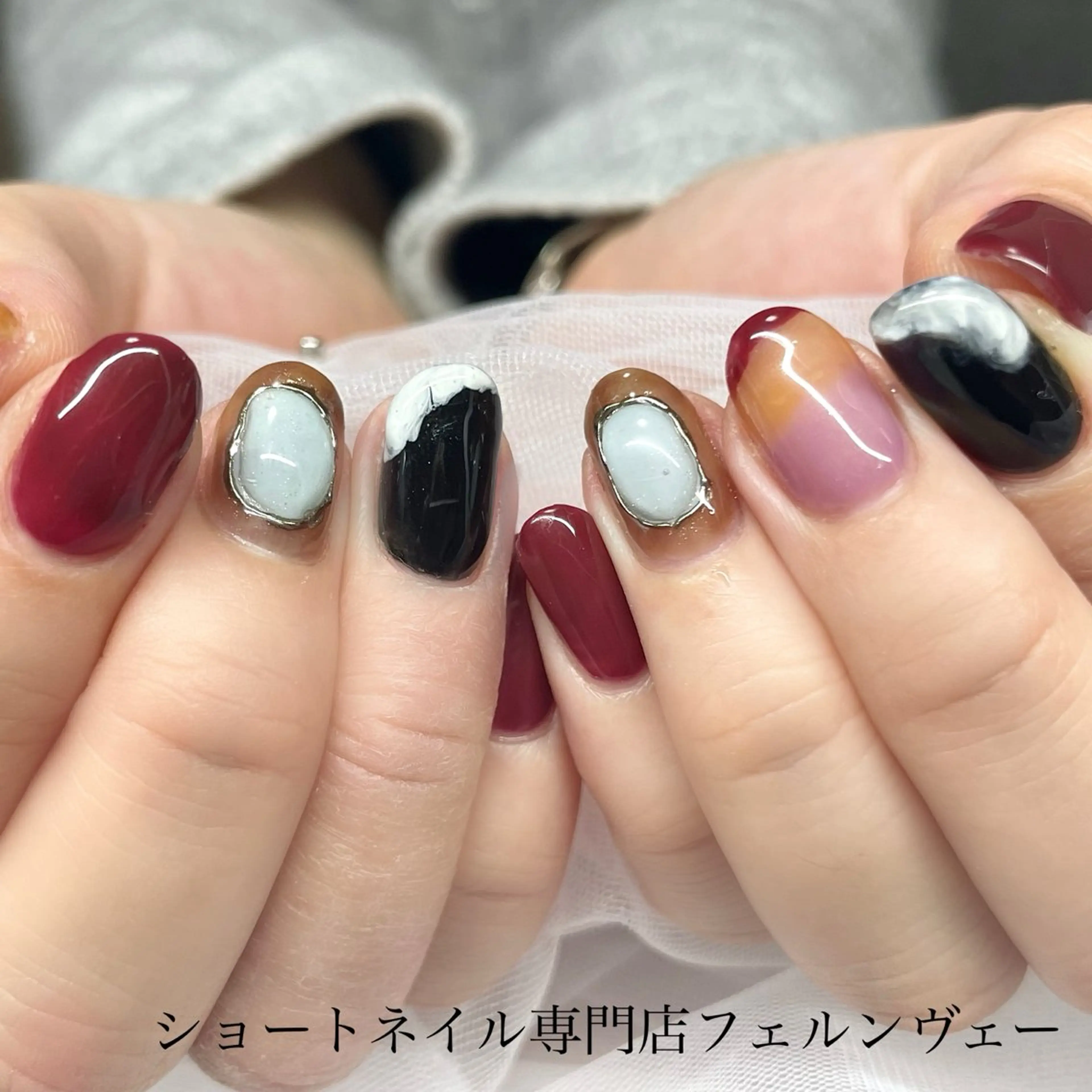 ネイル ジェルネイル 持ち込み ニュアンスネイル パラジェル ショートネイル ハンドネイル ショートネイル専門店フェルンヴェー所属・ショートネイル専門店 フェルンヴェー代々木のネイルデザイン