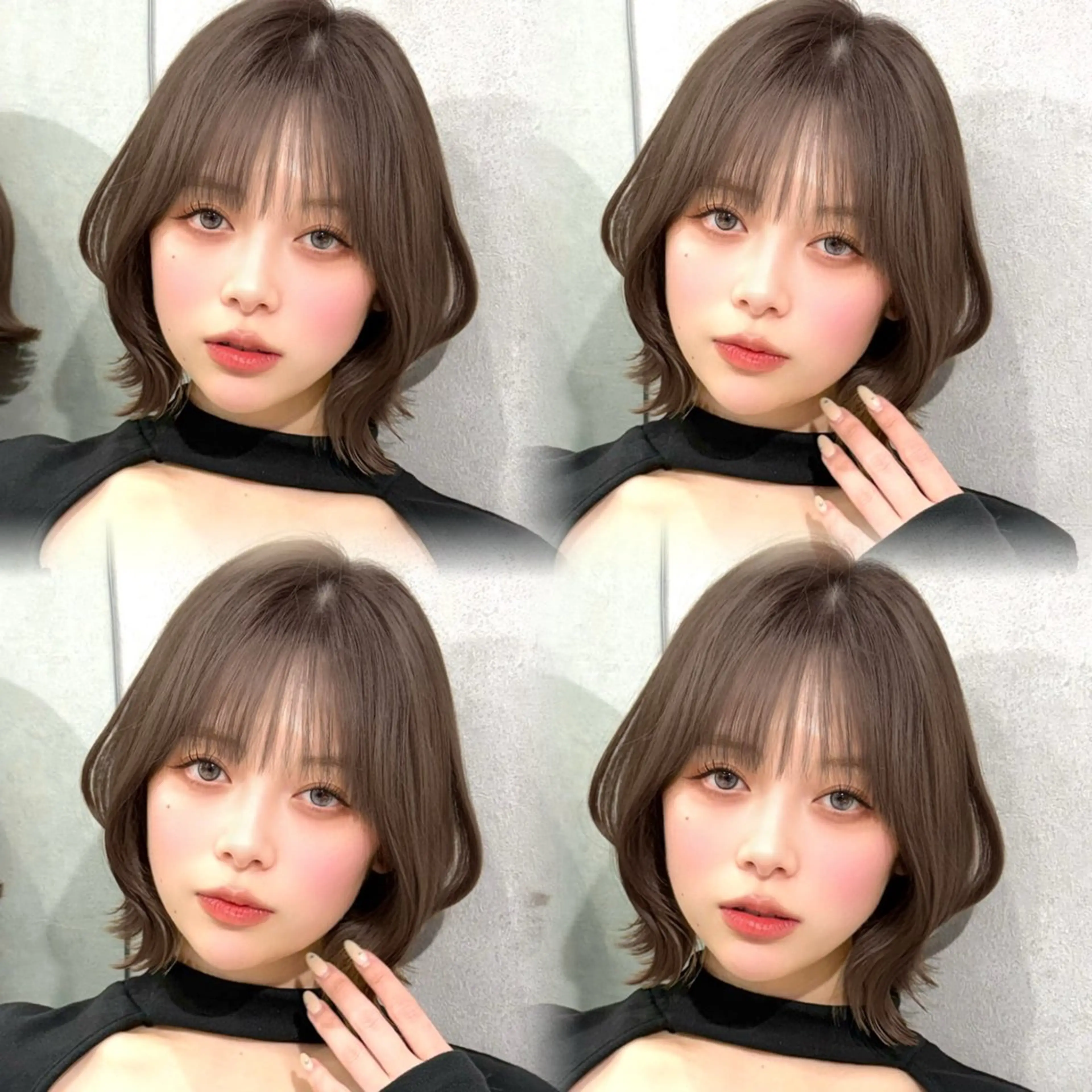 ミディアム カラー ヘアアレンジ ボブレイヤー 透明感カラー ボブ 韓国風ヘア レイヤーカット 韓国ボブ/髪質改善 /新宿/Rumiのヘアスタイル