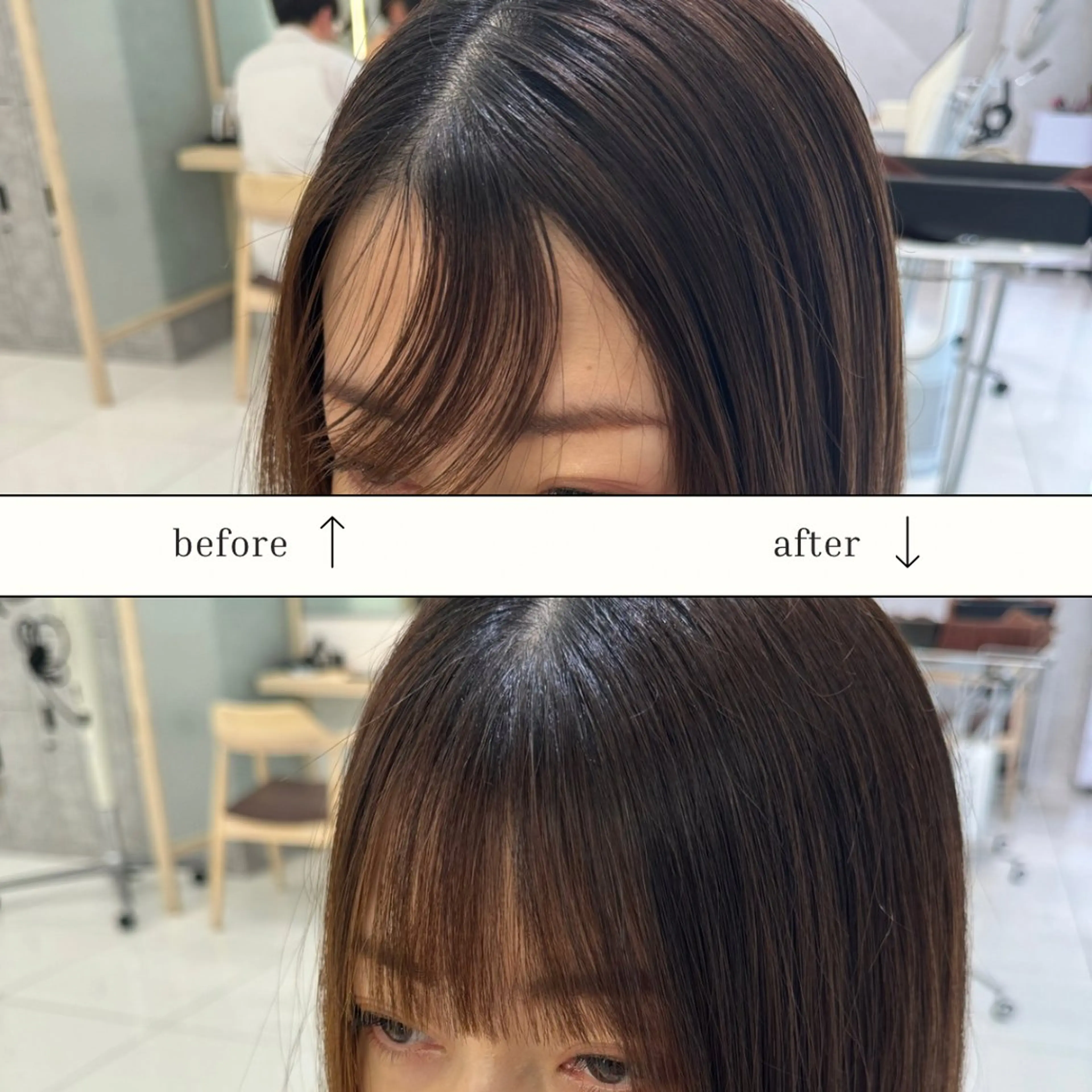 "うねる前髪"に前髪縮毛矯正＋前髪・顔まわりカットの写真