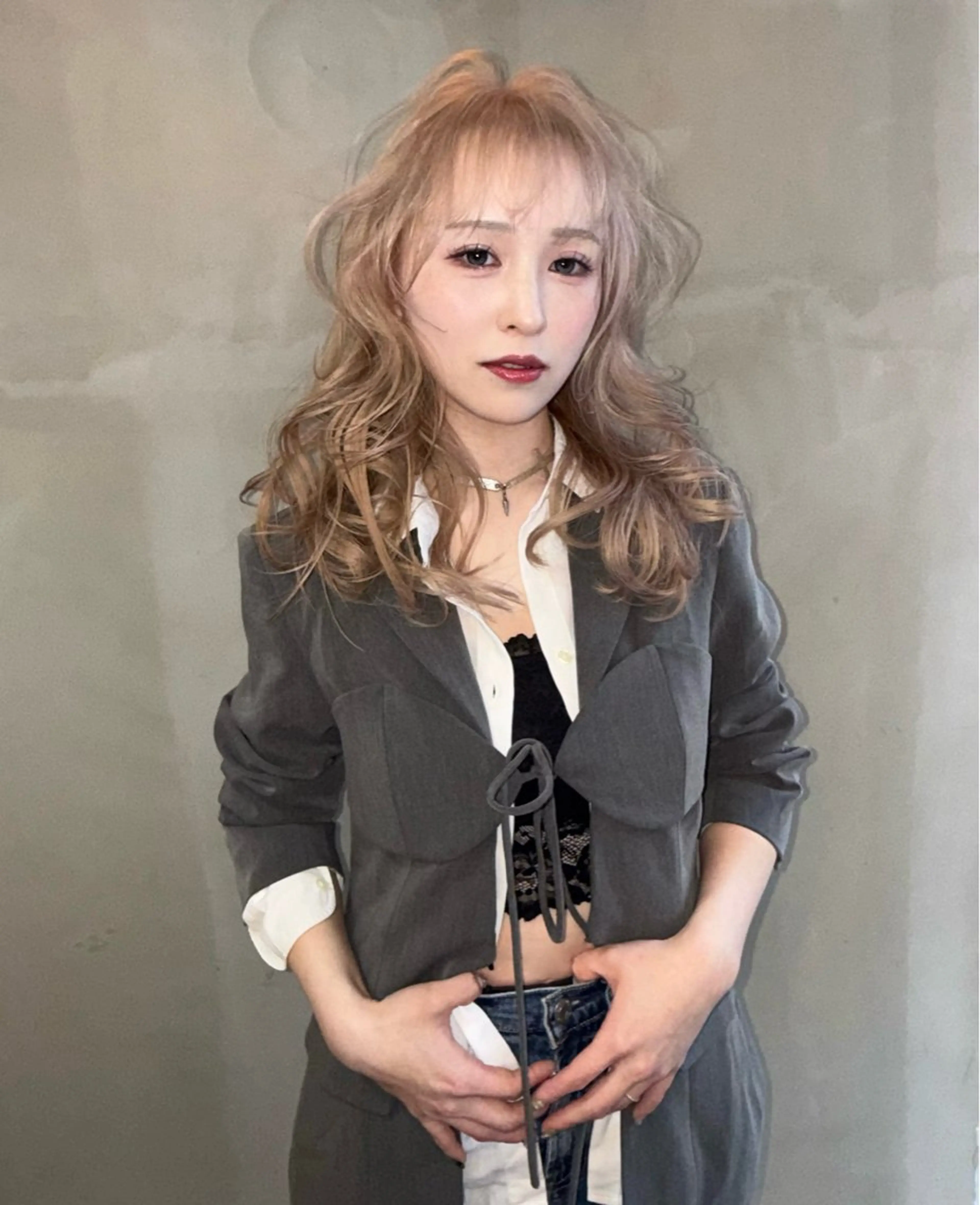 セミロング カット ヘアカラー トリートメント ブリーチ/ハイトーン 心斎橋/honokaのヘアスタイル