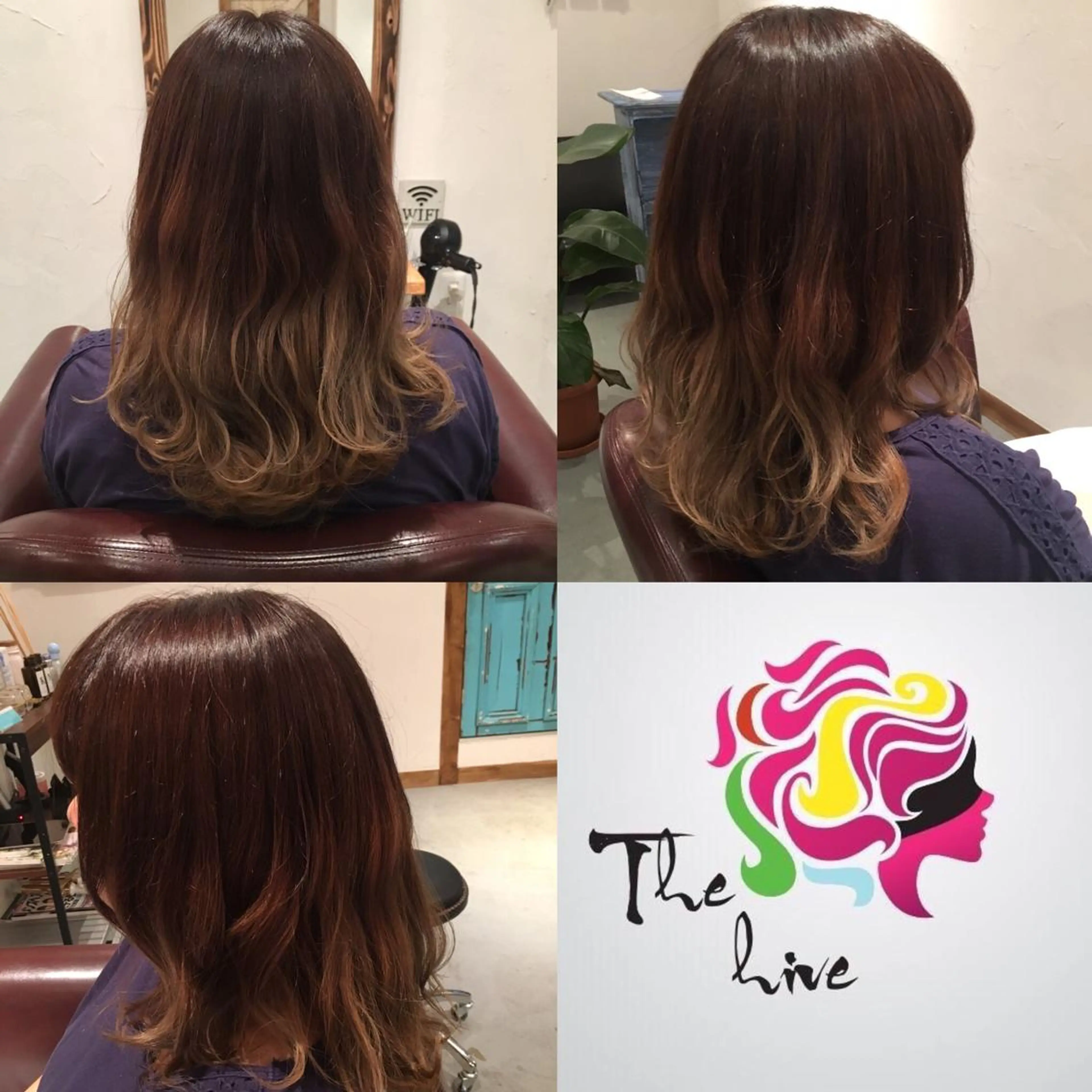 ロング カラー ブリーチ グラデーションカラー グレージュ カット ヘアカラー Hair salon The  hiveのヘアスタイル