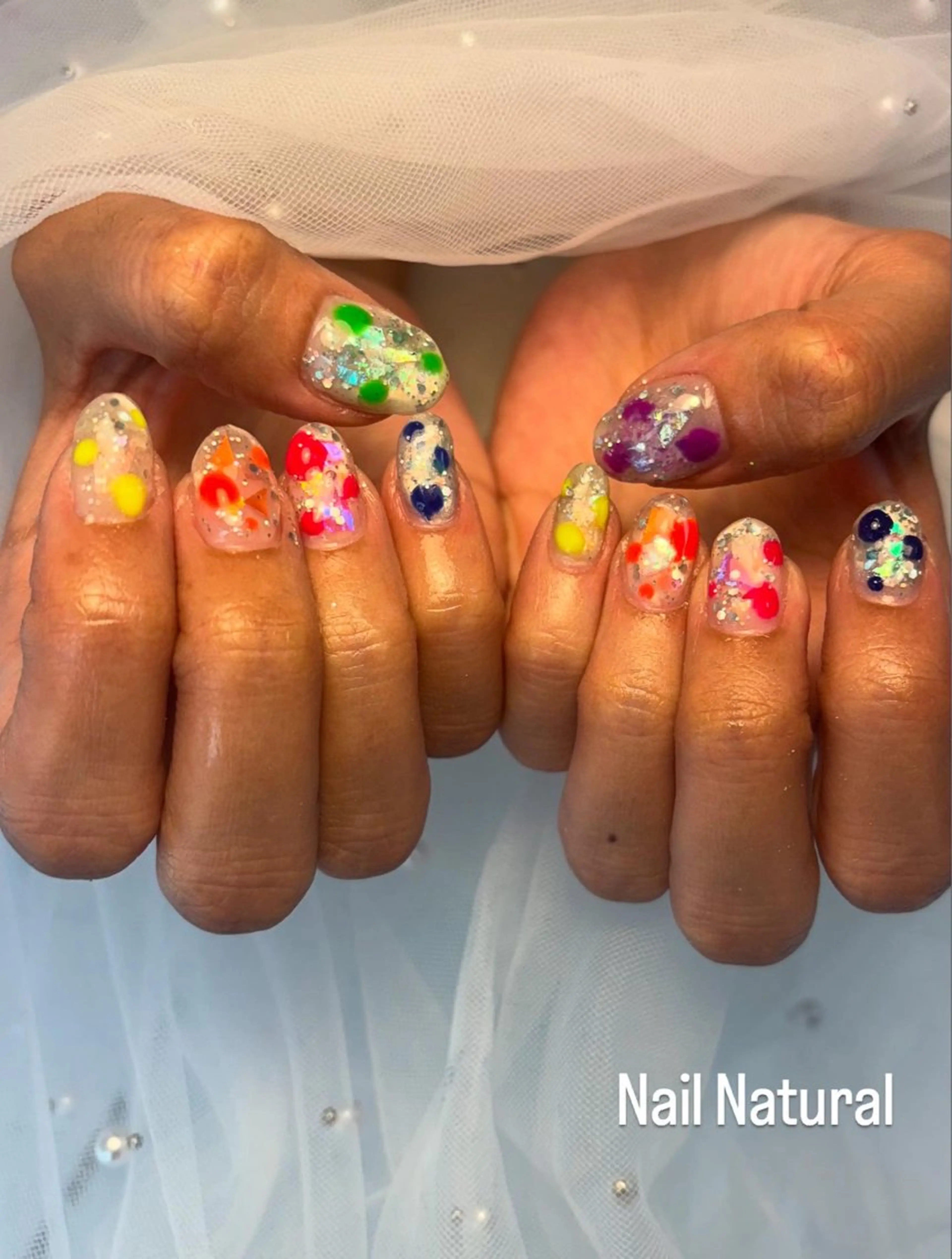 ネイル フラッシュネイル フットネイル フレンチネイル ジェルネイル ガラスフレンチ ハンドネイル Nail salon Natulalのネイルデザイン