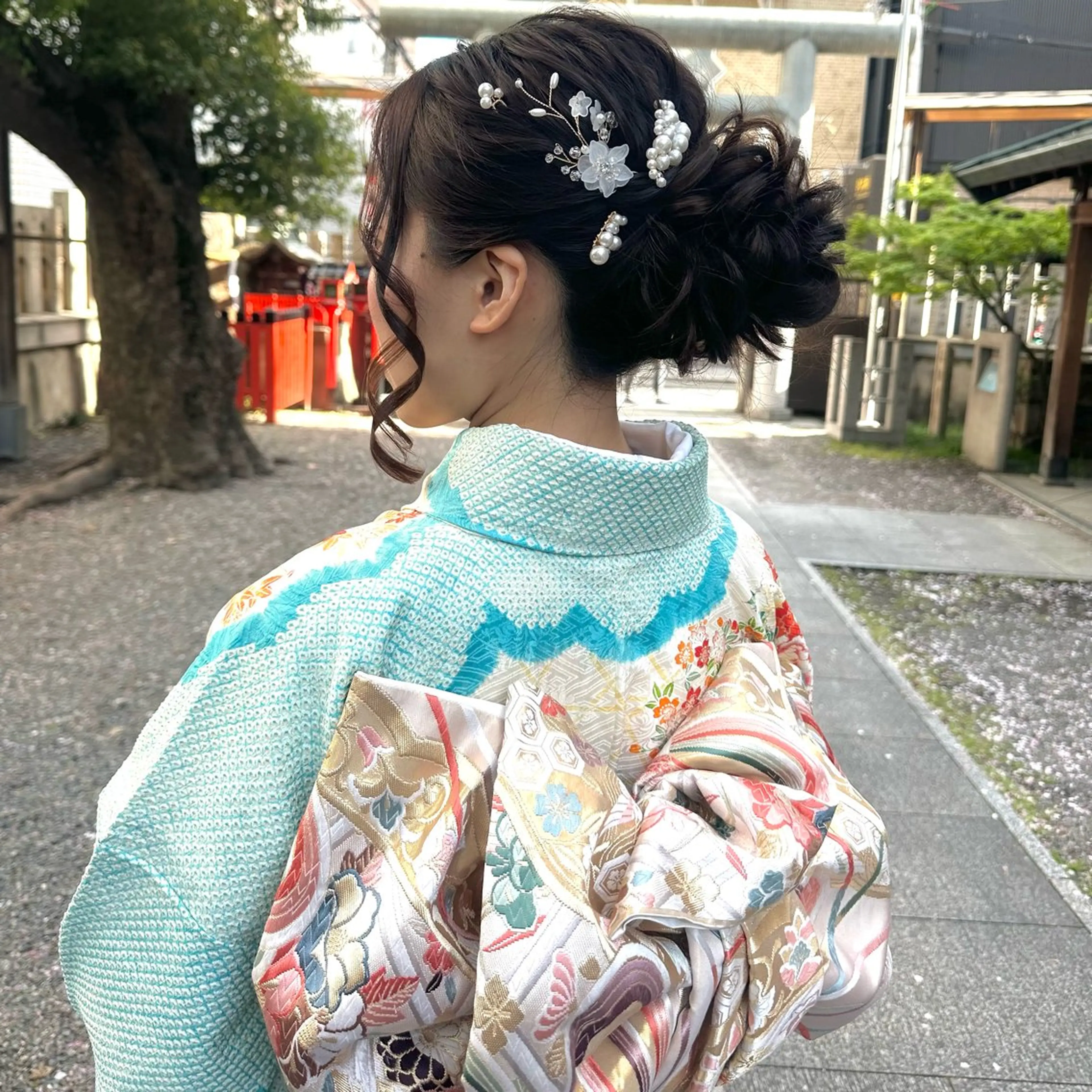 ヘアアレンジ 成人式 着付け GLOSS 心斎橋 山上のヘアスタイル