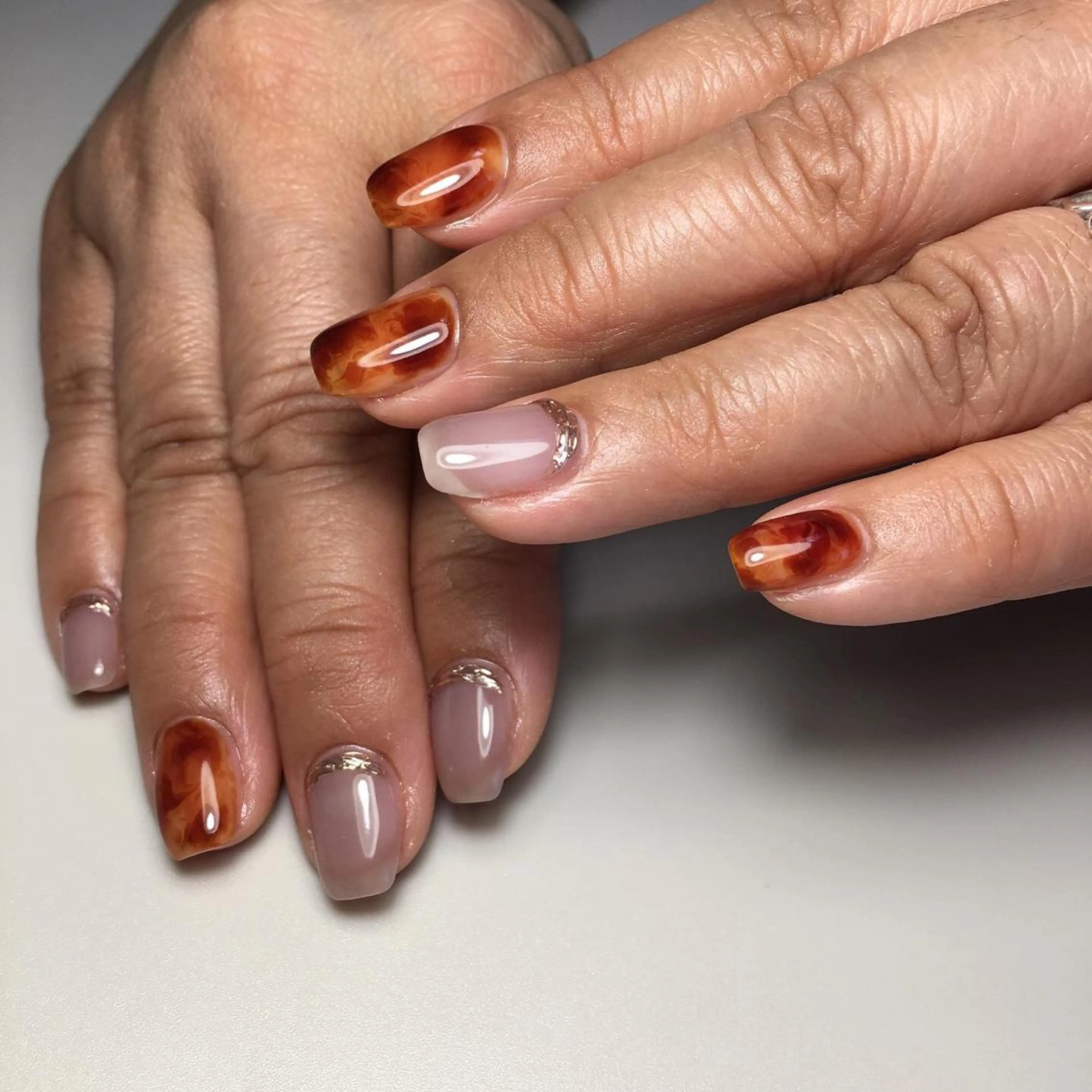 ネイル アートネイル べっ甲ネイル ミラーネイル ハンドネイル kipinail 川﨑えりかのネイルデザイン