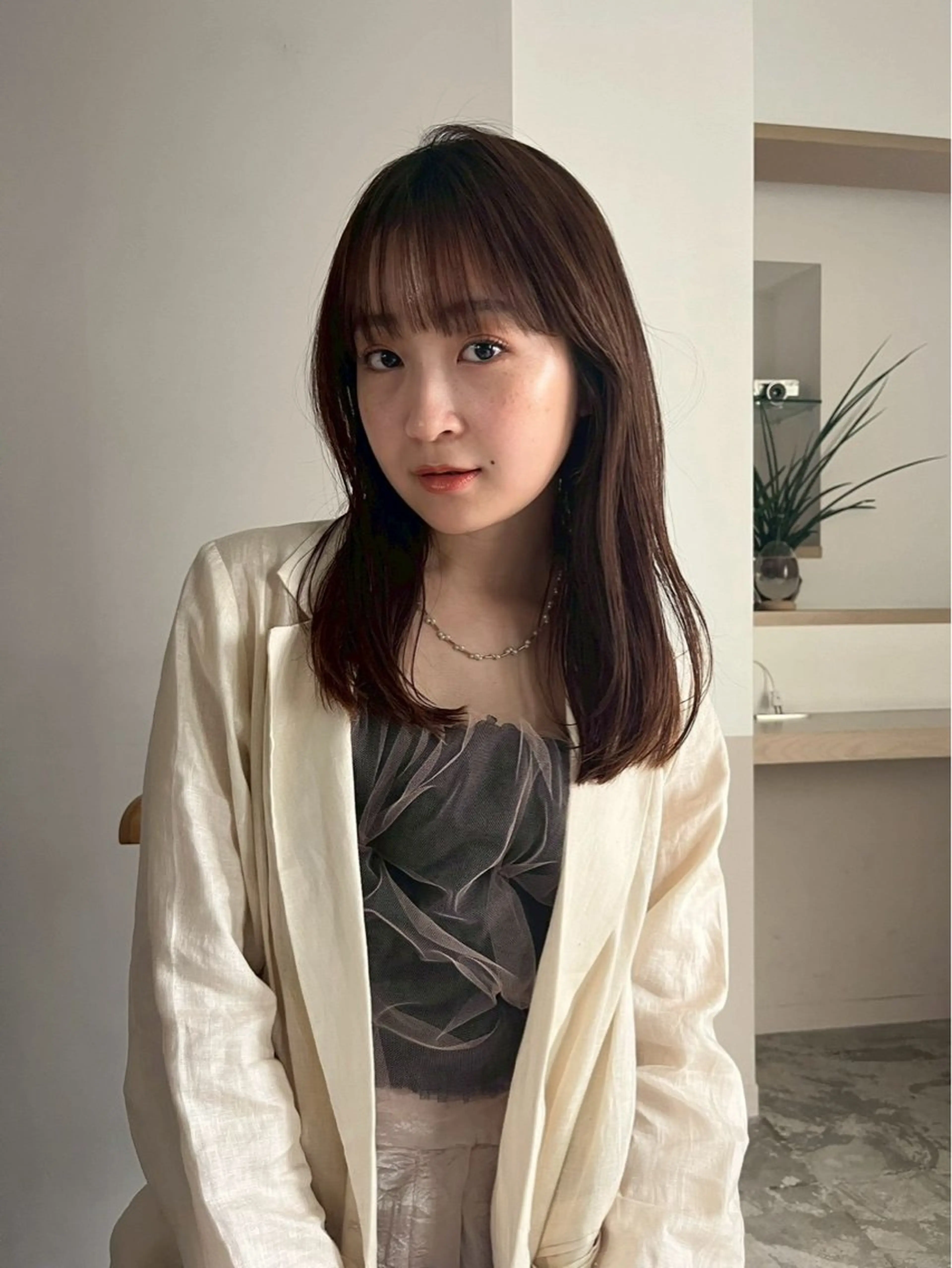 ミディアム 骨格診断カット.𖥔 ボブ/レイヤー/碧夢のヘアスタイル