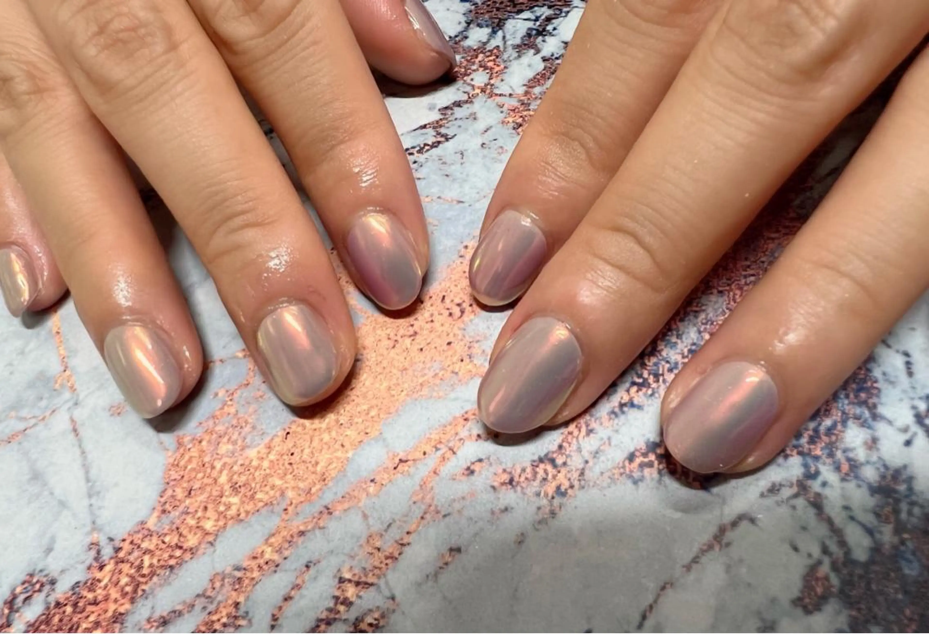 ネイル オーロラネイル ハンドネイル Mogu nail 二子玉川のネイルデザイン