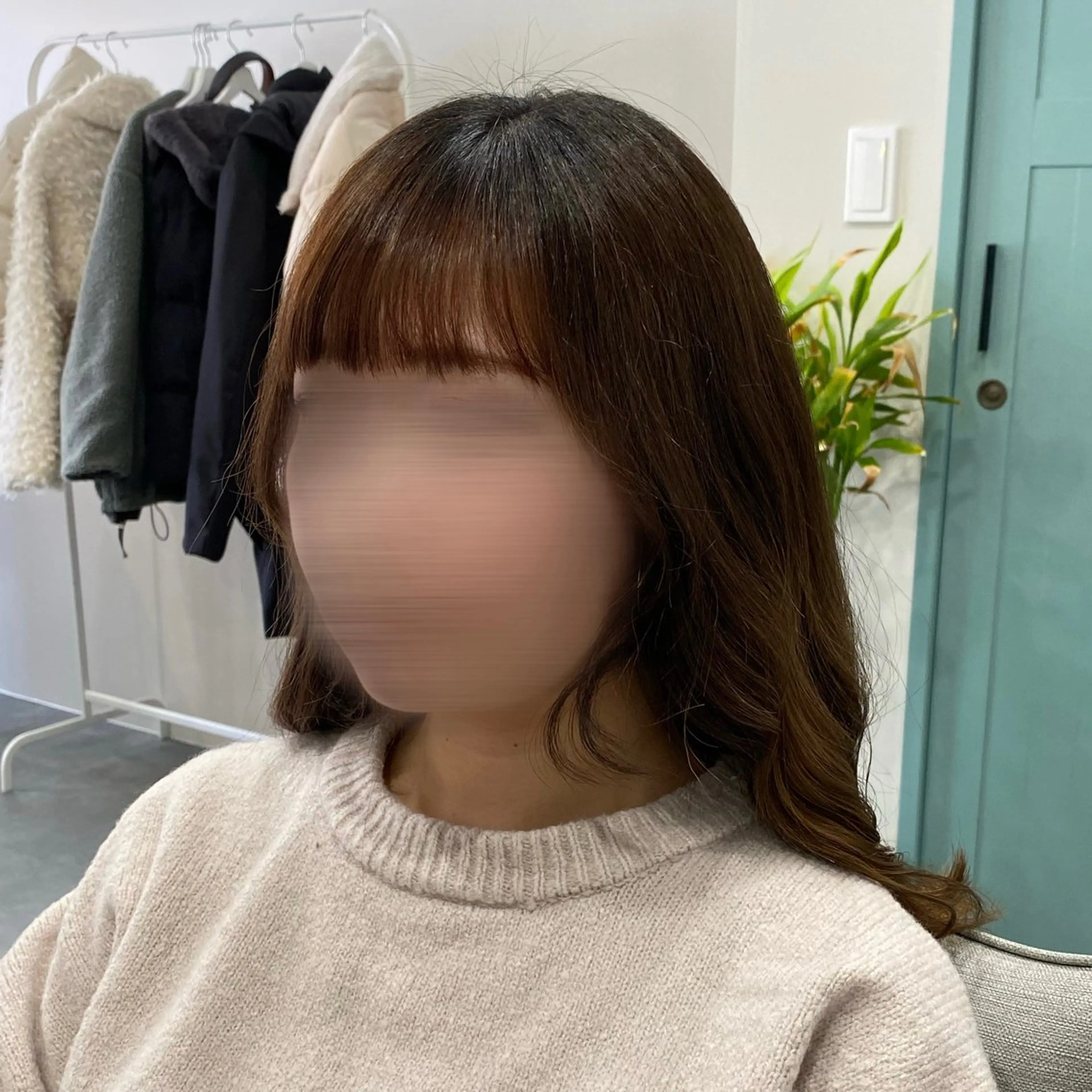 セミロング 縮毛矯正 【coco.】hair所属・カジカワサキ/髪質 改善/クロスパーマのヘアスタイル