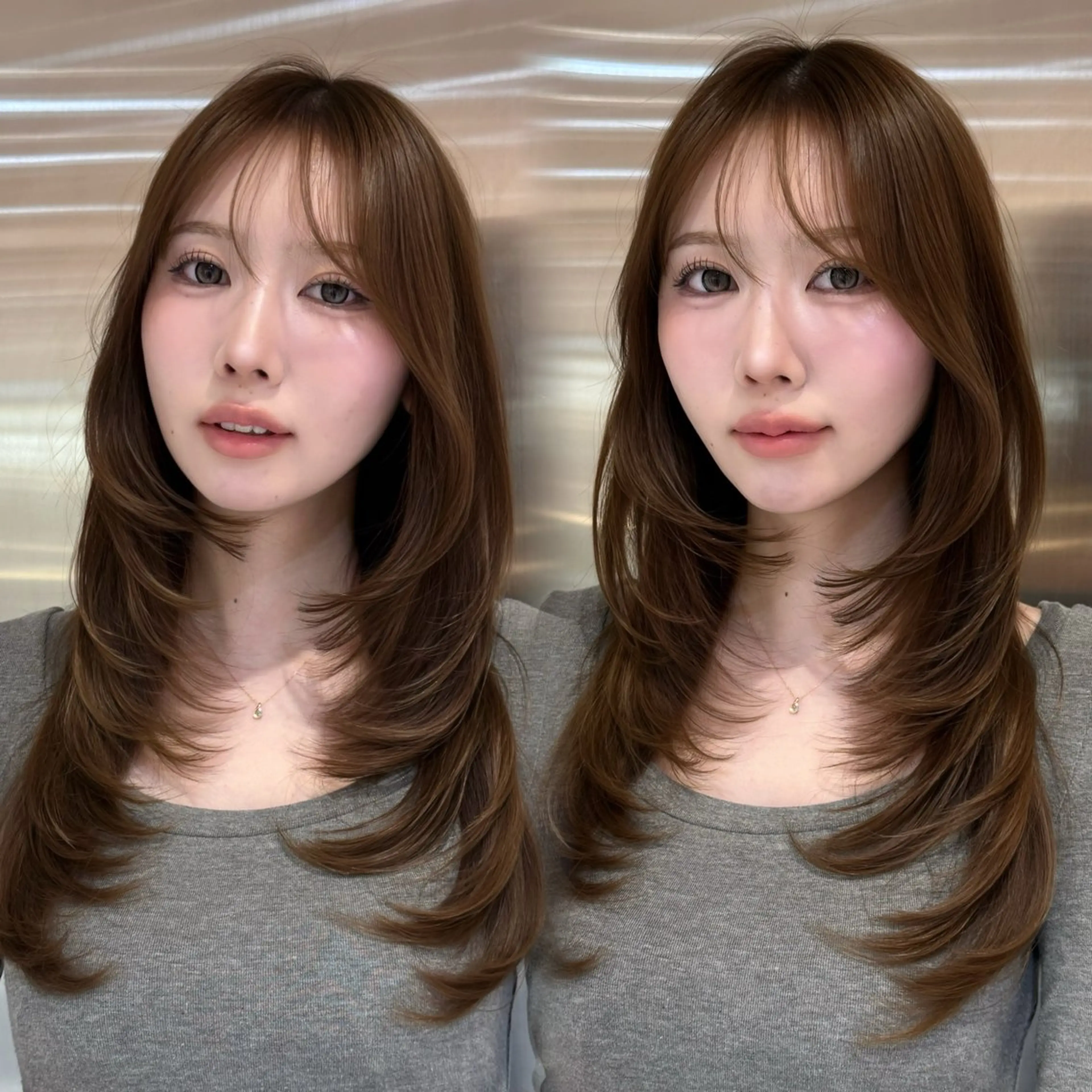 ミニモ限定🪽✨韓国風カット + ケアカラー +髪質改善2stepトリートメント【超音波アイロン付】の写真