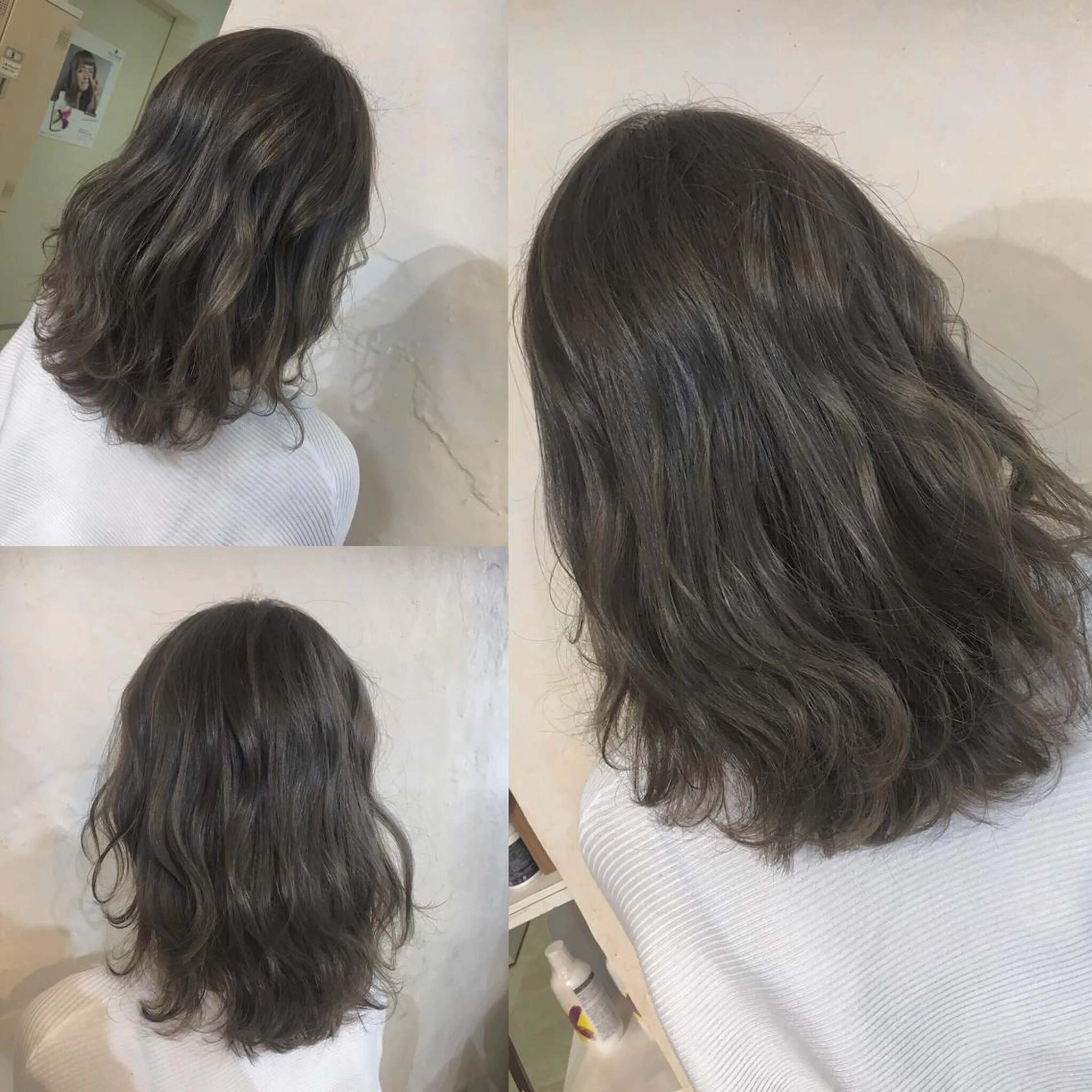 セミロング アッシュ 角床直哉 カラーカットNO 1のヘアスタイル