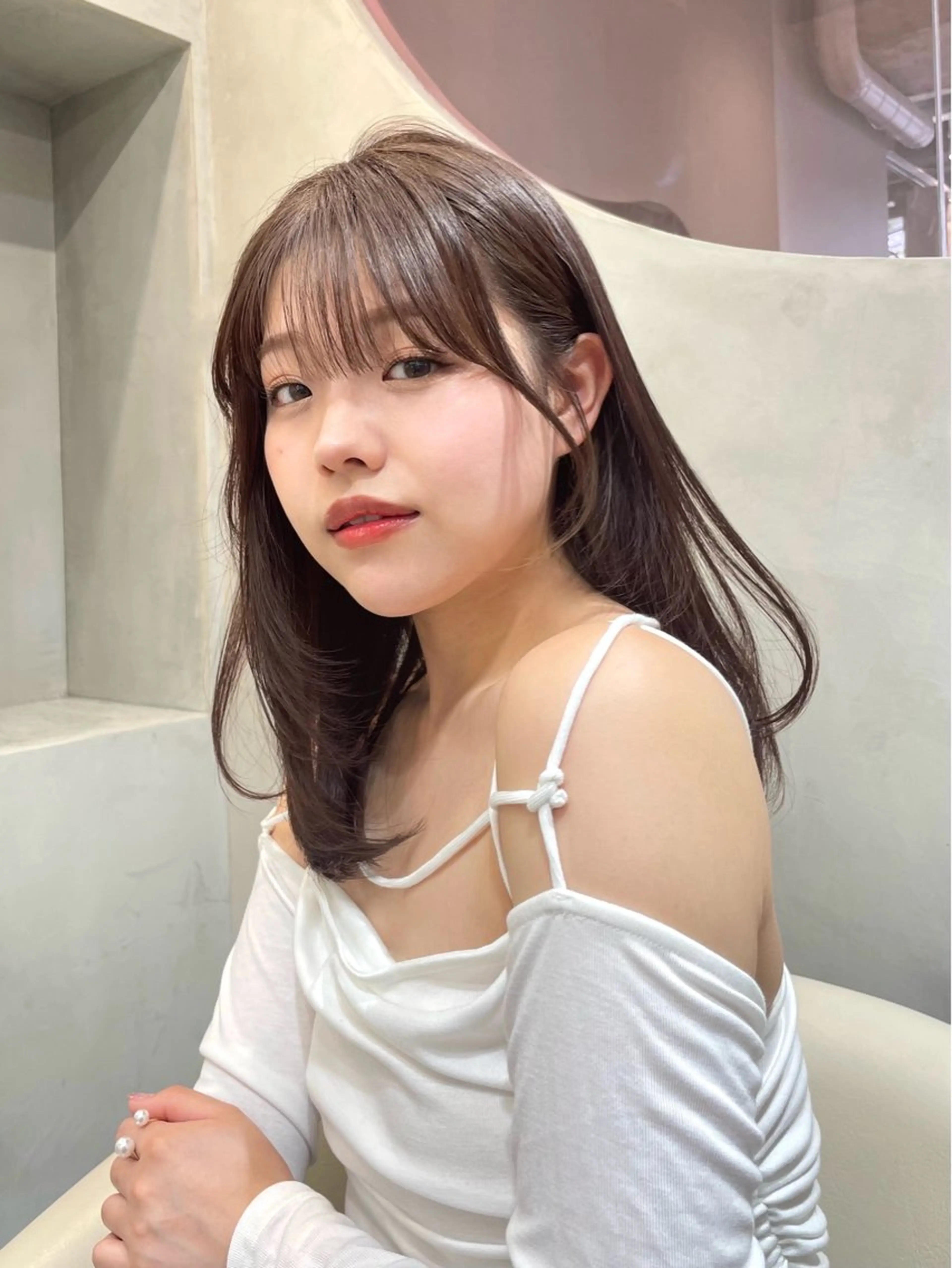 セミロング カット 縮毛矯正 トリートメント 大宮🤍縮毛矯正 レイヤー🪽なるのヘアスタイル