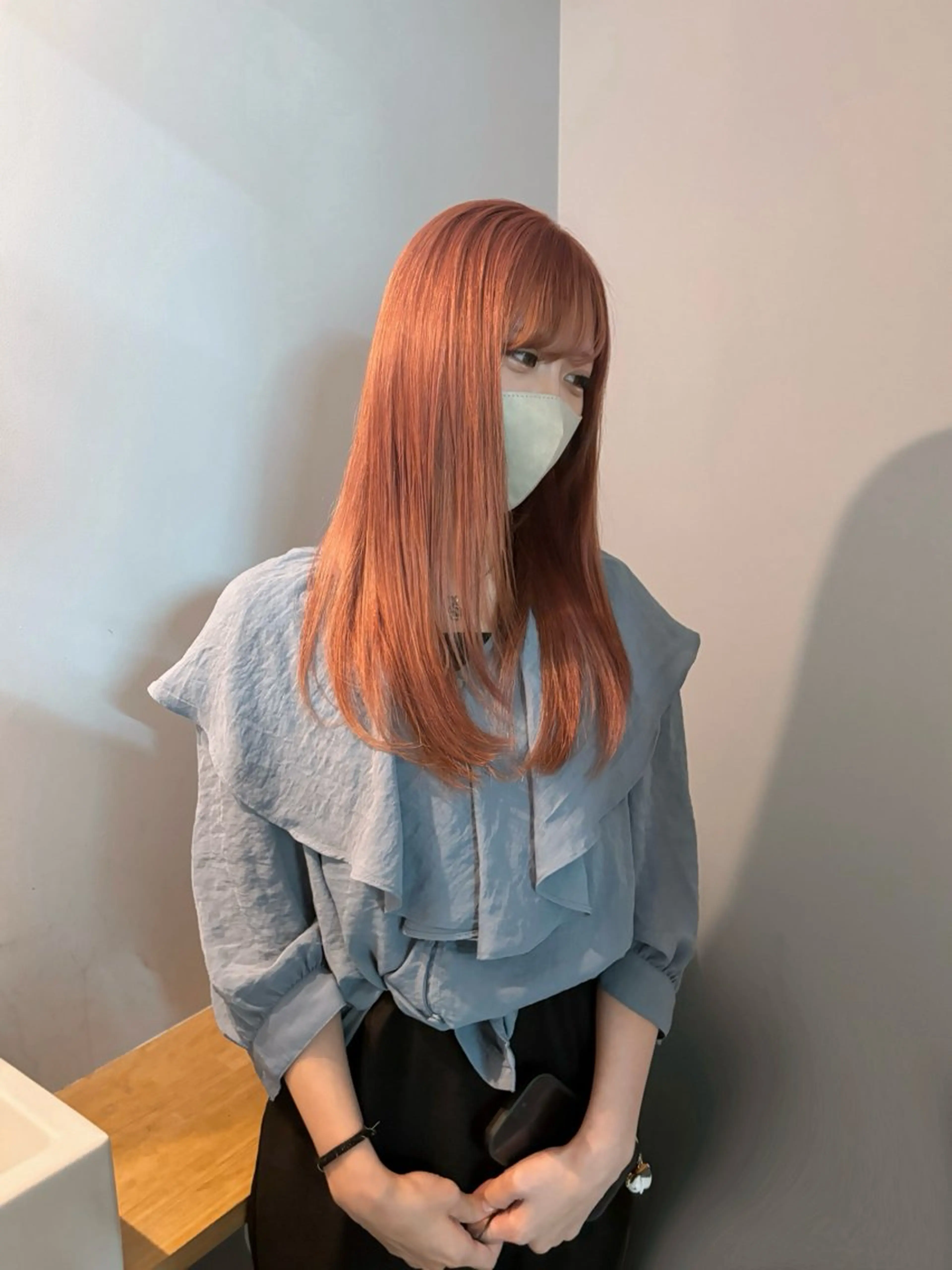 セミロング カラー ベージュカラー ピンクカラー ピンクベージュ メンズカットモデル/ いぶきのヘアスタイル