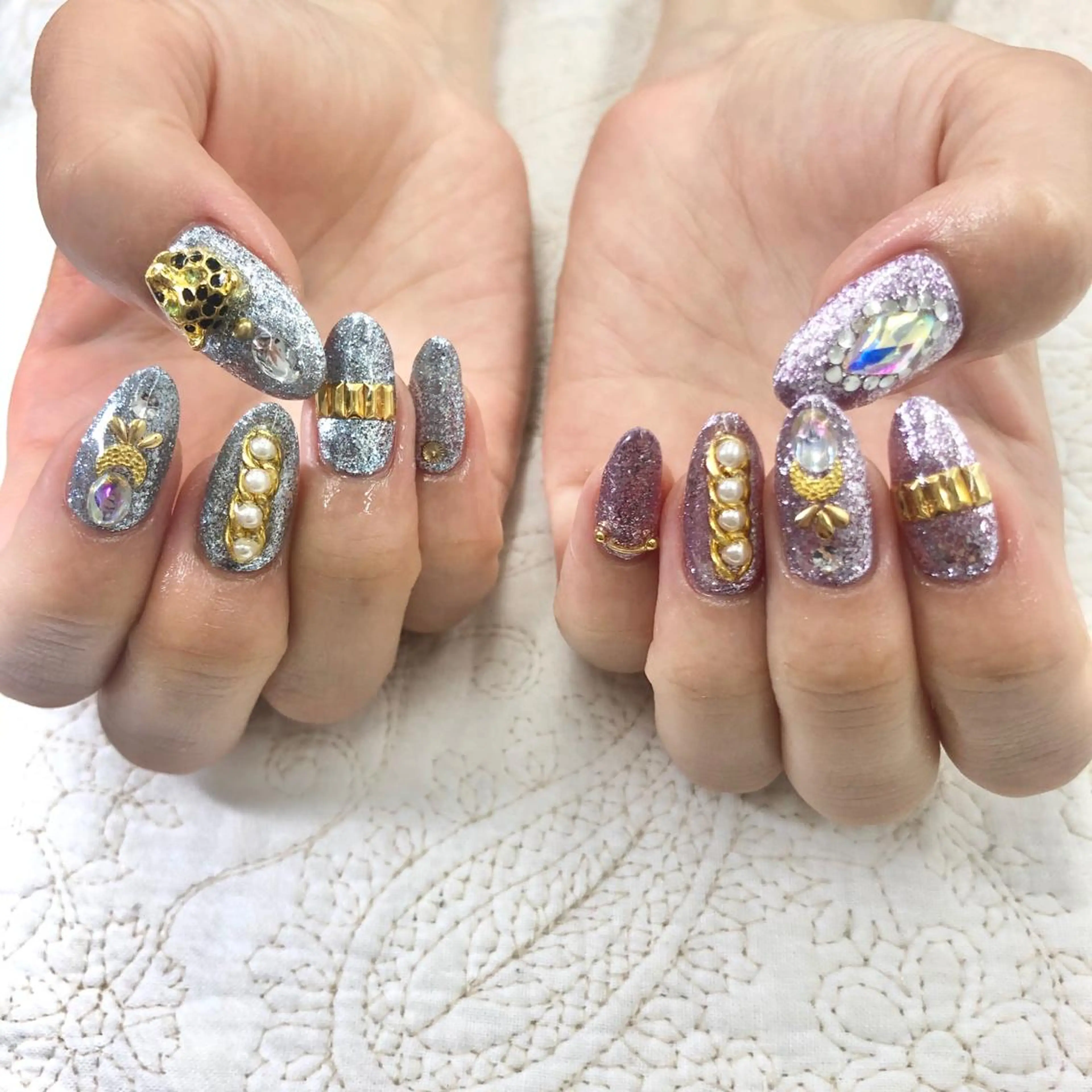 ネイル キラキラネイル 🎀AYAKO 🎀中韓ネイルのネイルデザイン