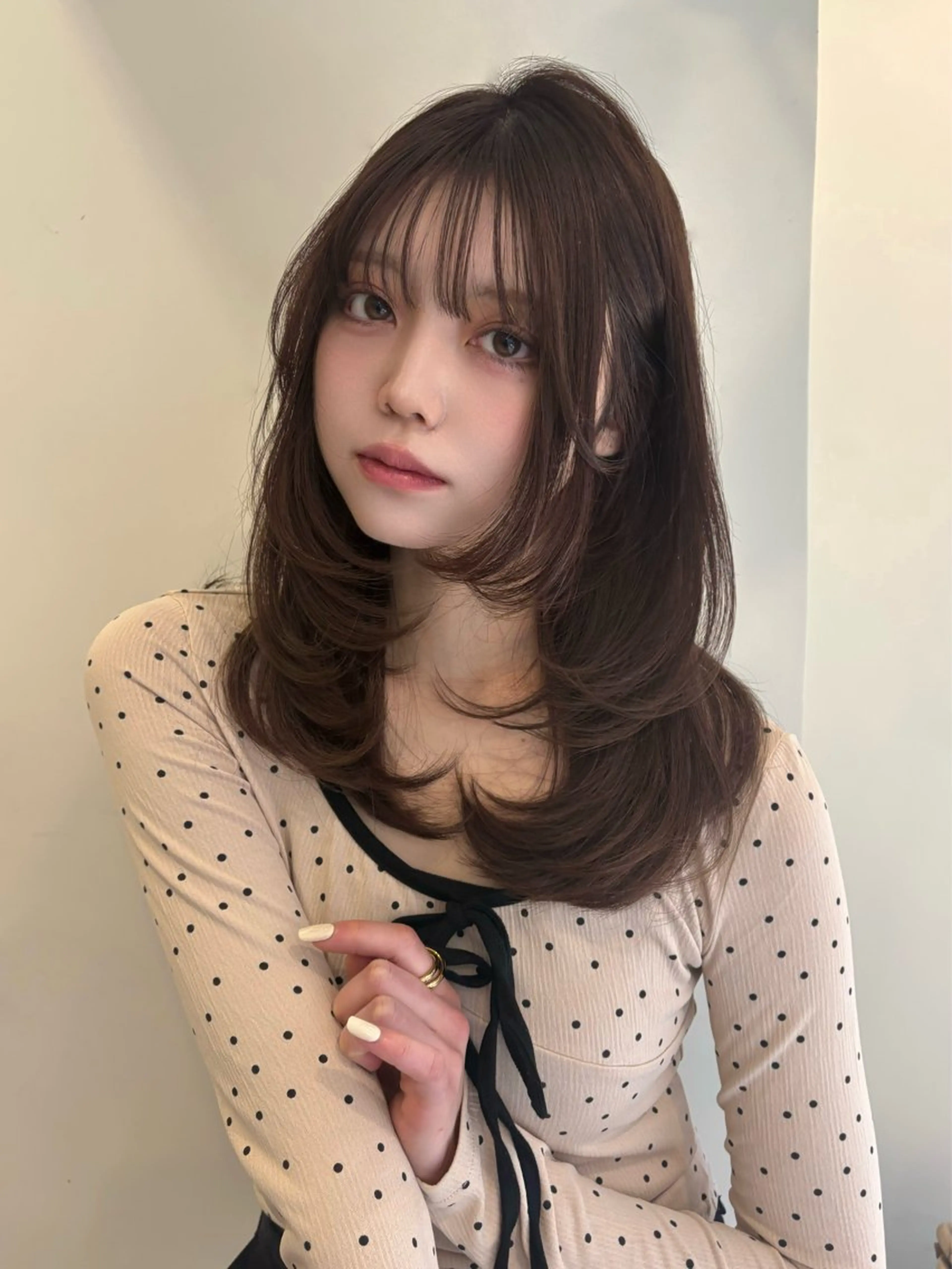 ミディアム カラー ヘアカラー レイヤーカット/ Jilblanアオイのヘアスタイル