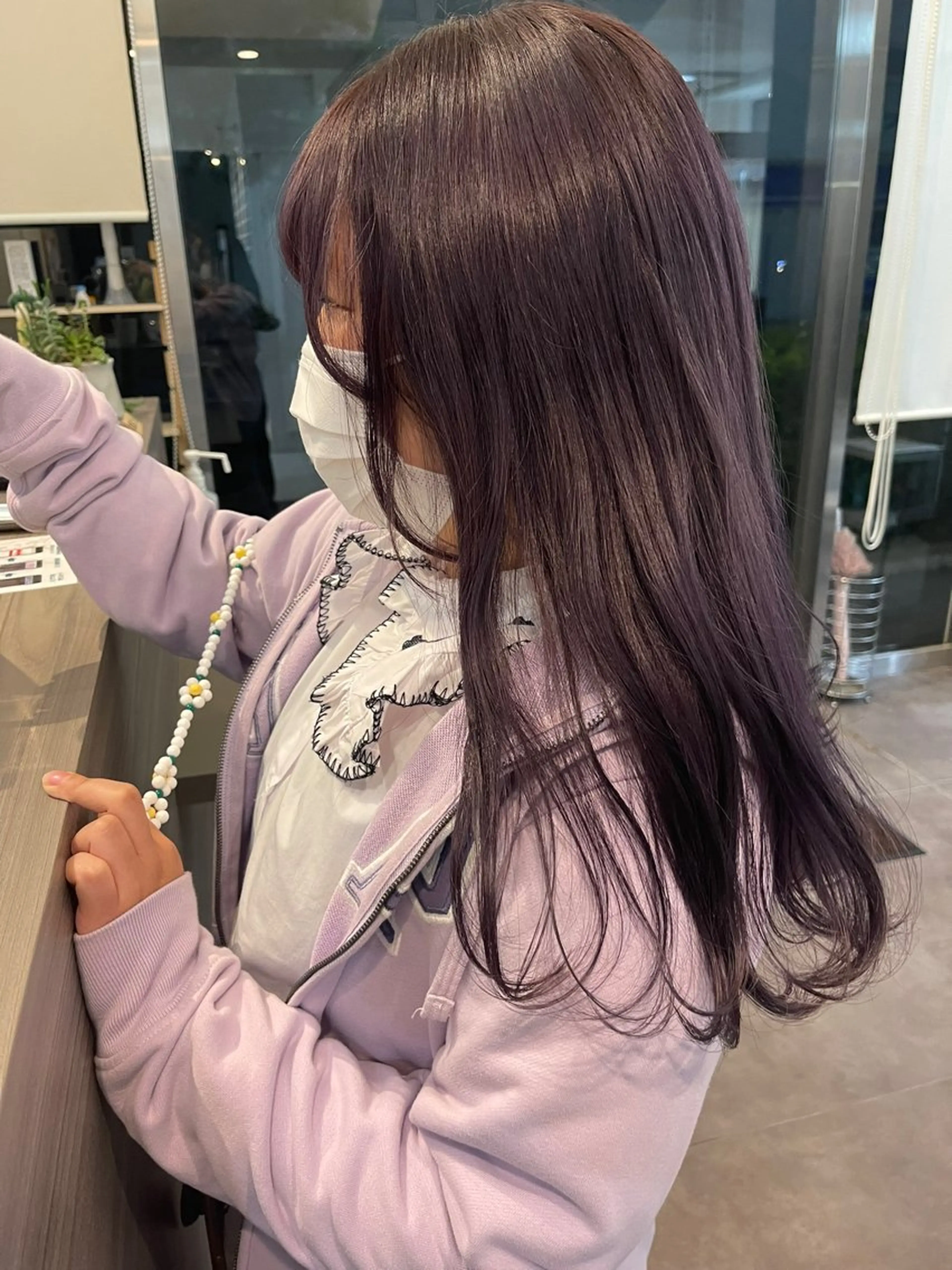 セミロング パープルカラー 透明感カラー/艶髪 💎🐇uraraのヘアスタイル