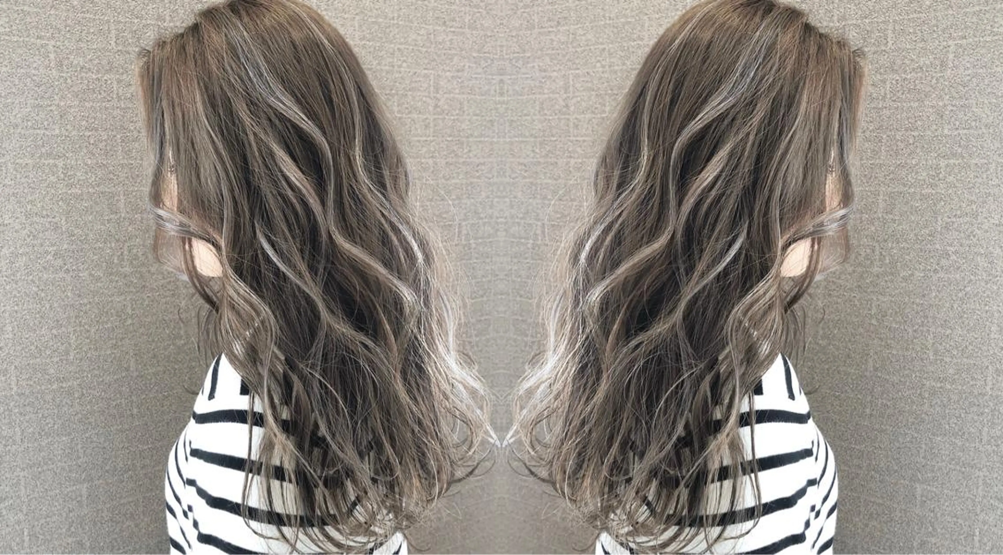 ロング カラー ヘアアレンジ バレイヤージュ デザインカラー グラデーションカラー ハイライトカラー ハイトーンカラー アンドウ ユウ/ レイヤーカット/韓国のヘアスタイル