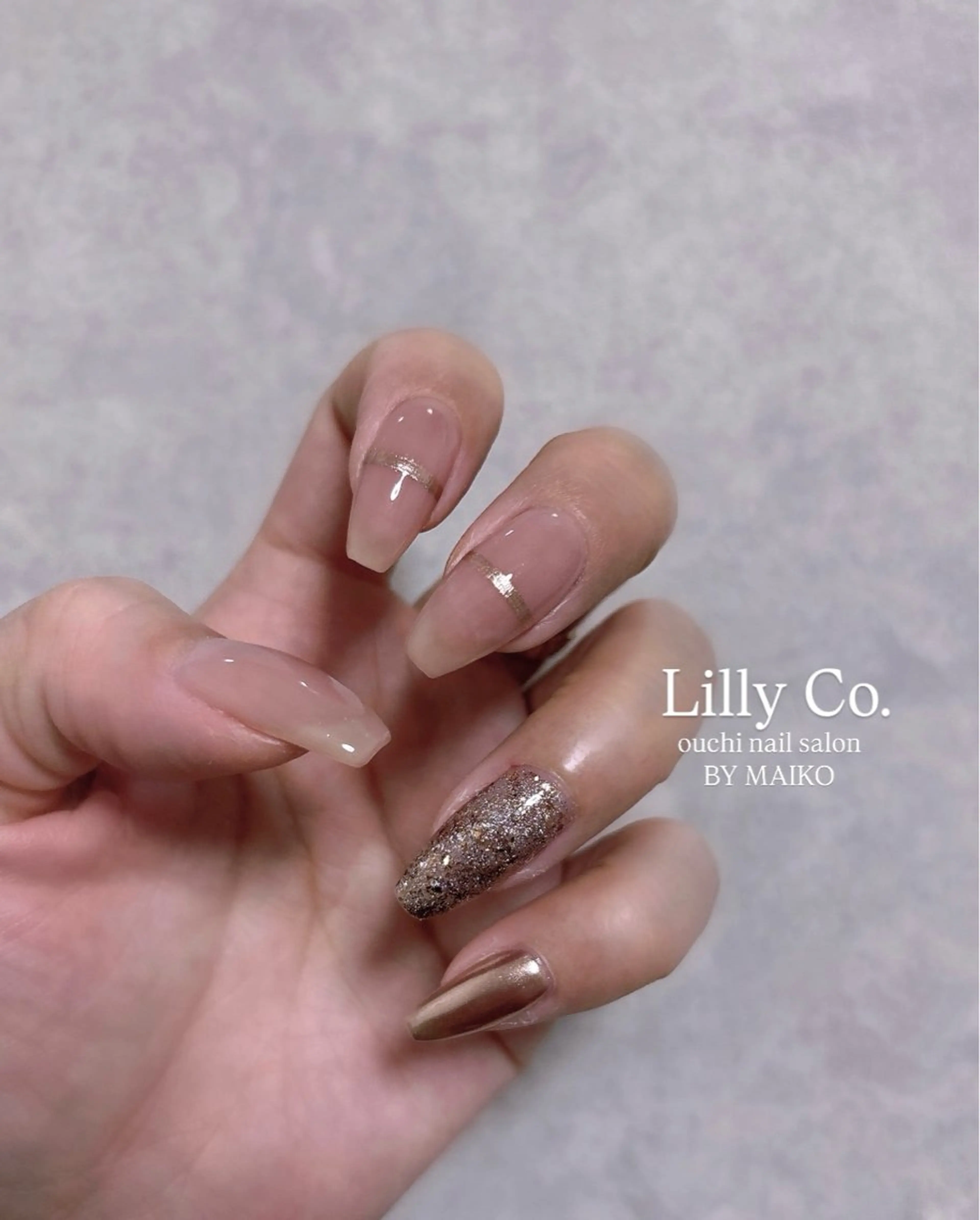 ネイル シンプルネイル ハンドネイル ハンドケア Lilly Co.のネイルデザイン