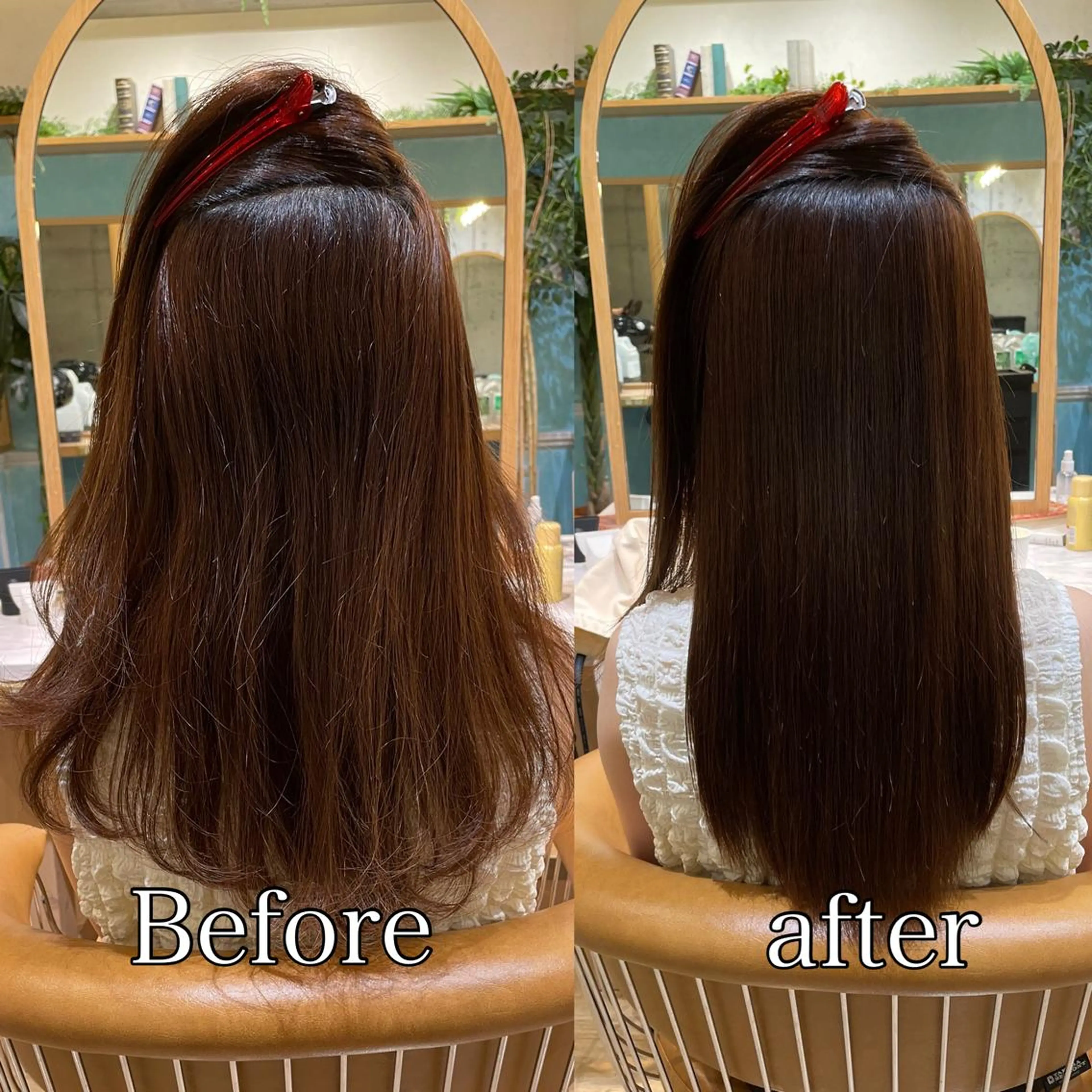 セミロング カット ヘアカラー 縮毛矯正 トリートメント 山本翔一郎 韓国顔周りレイヤーのヘアスタイル