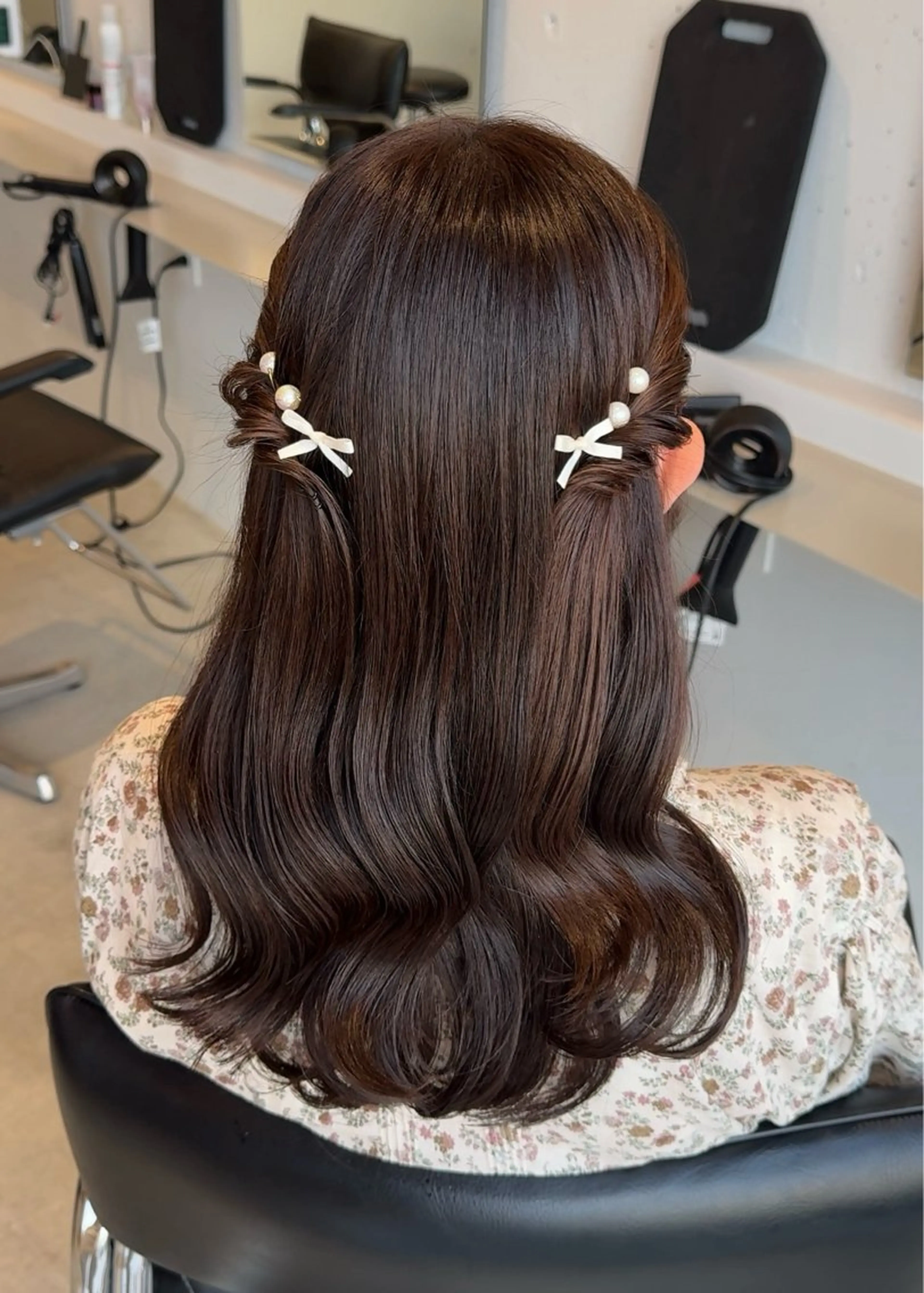 セミロング ヘアアレンジ ハーフアップ ヘアセット Tim【ティム】所属・ヘアセット大募集 ˗ˋˏairiˎˊ˗のヘアスタイル