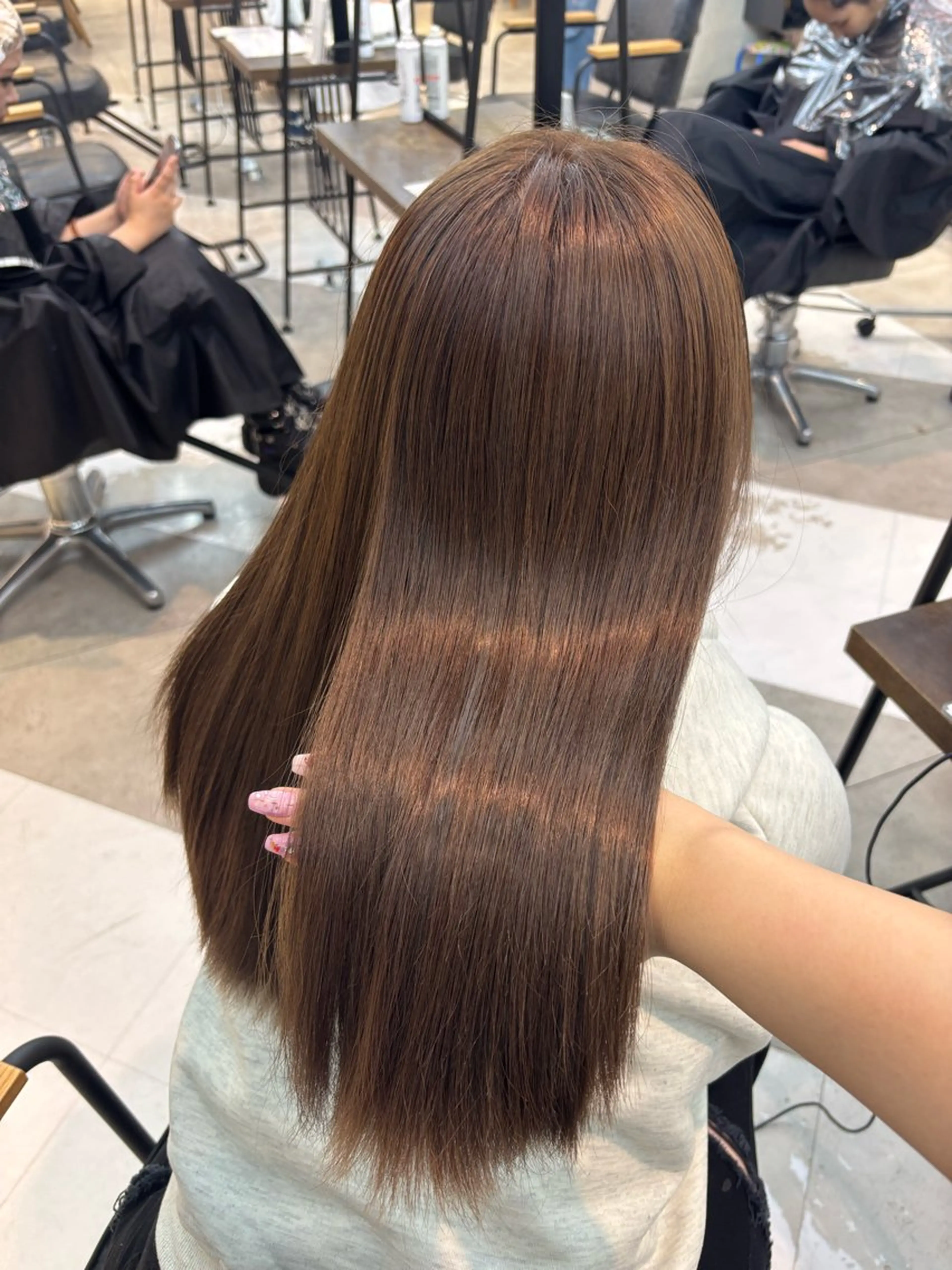 ロング カラー ヘアカラー トリートメント ガーリーネイル hiroka🩰🎀のネイルデザイン