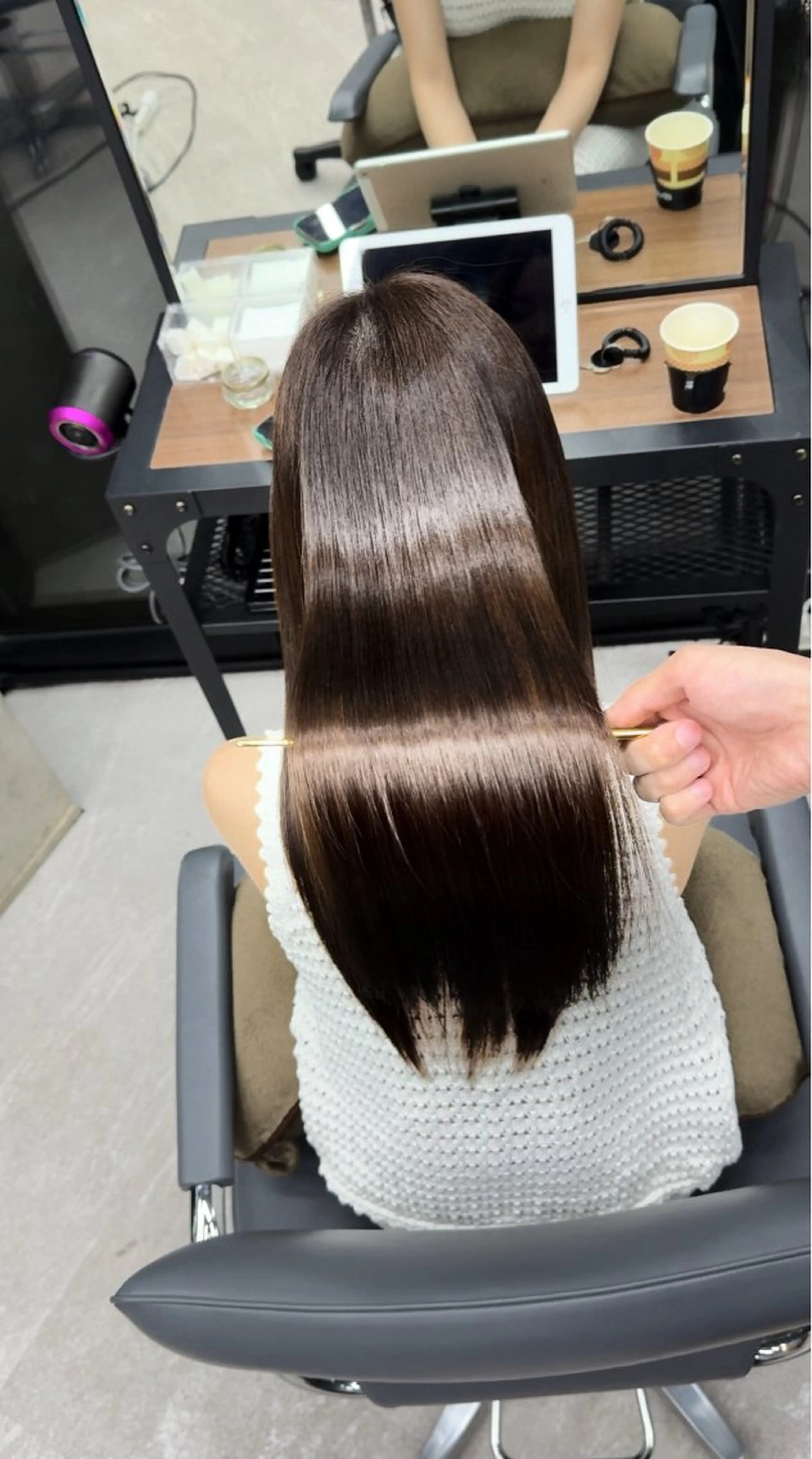 ロング 髪質改善 縮毛矯正 カット ヘアカラー 縮毛矯正 トリートメント 髪質改善/韓国風 恵比寿/Renのヘアスタイル