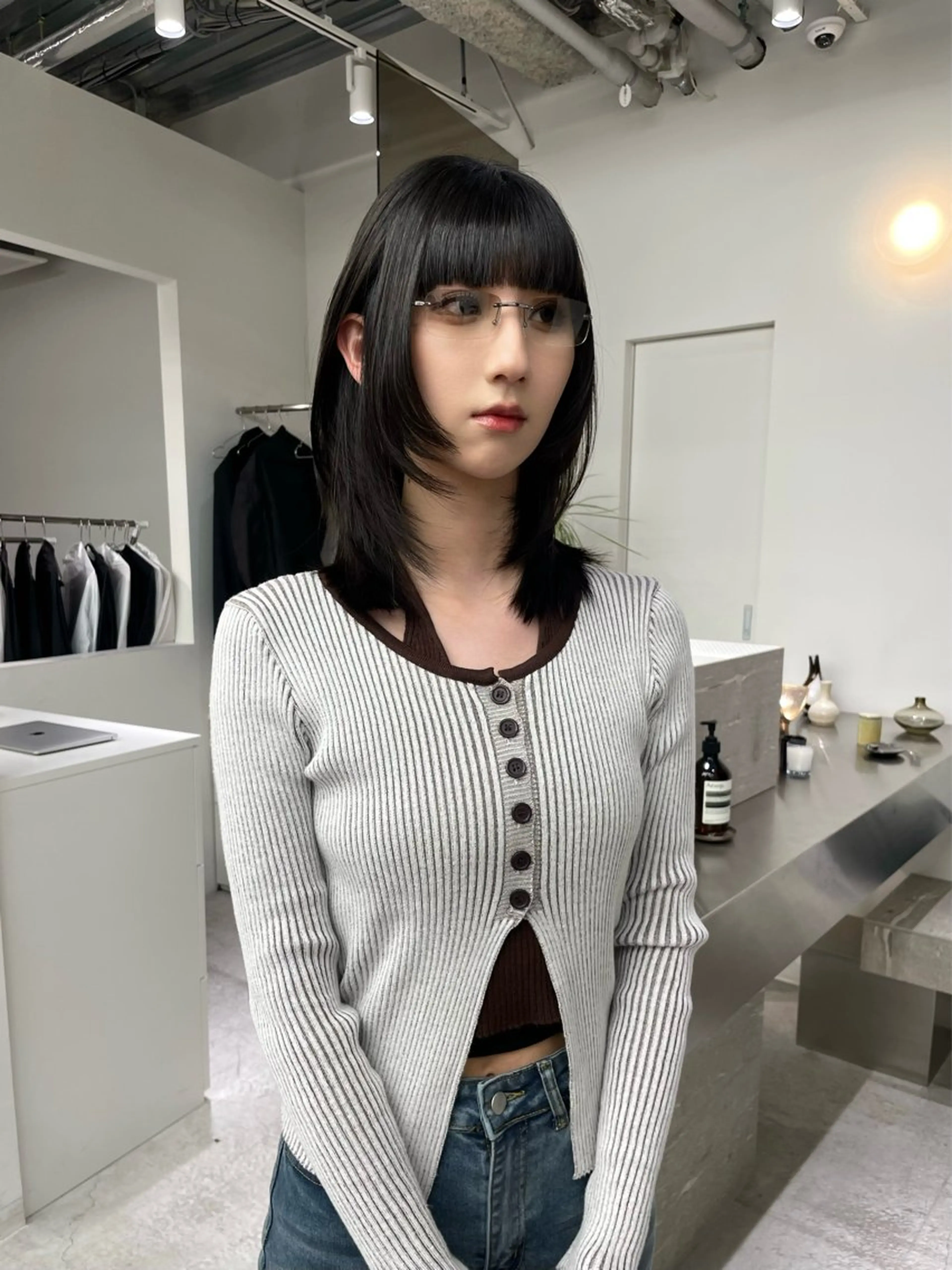 ミディアム stén所属・HARUKA/原宿 ハイトーン/レイヤーのヘアスタイル