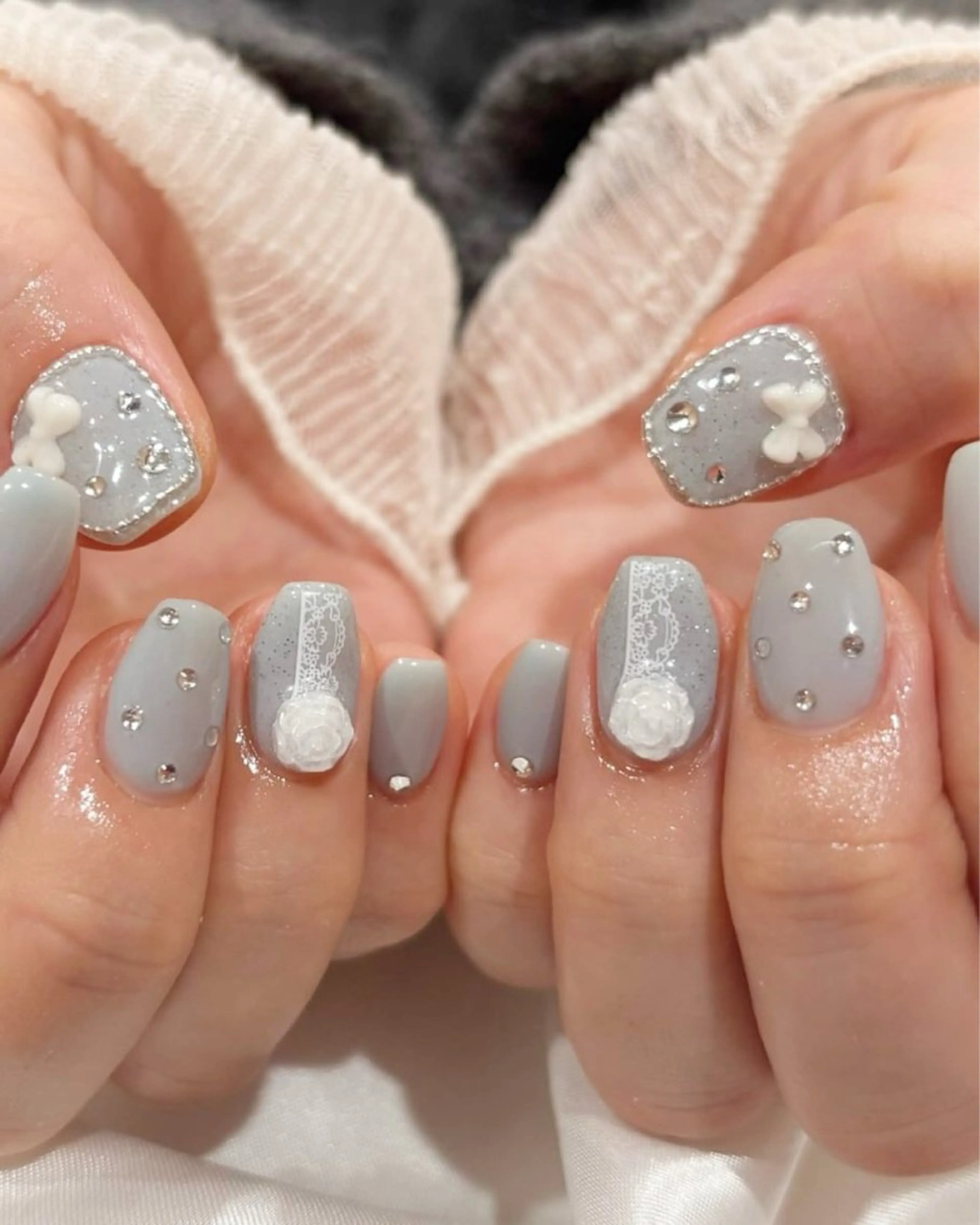 ネイル フットネイル フレンチネイル 韓国ネイル ロングネイル マグネットネイル Lee _nailのネイルデザイン