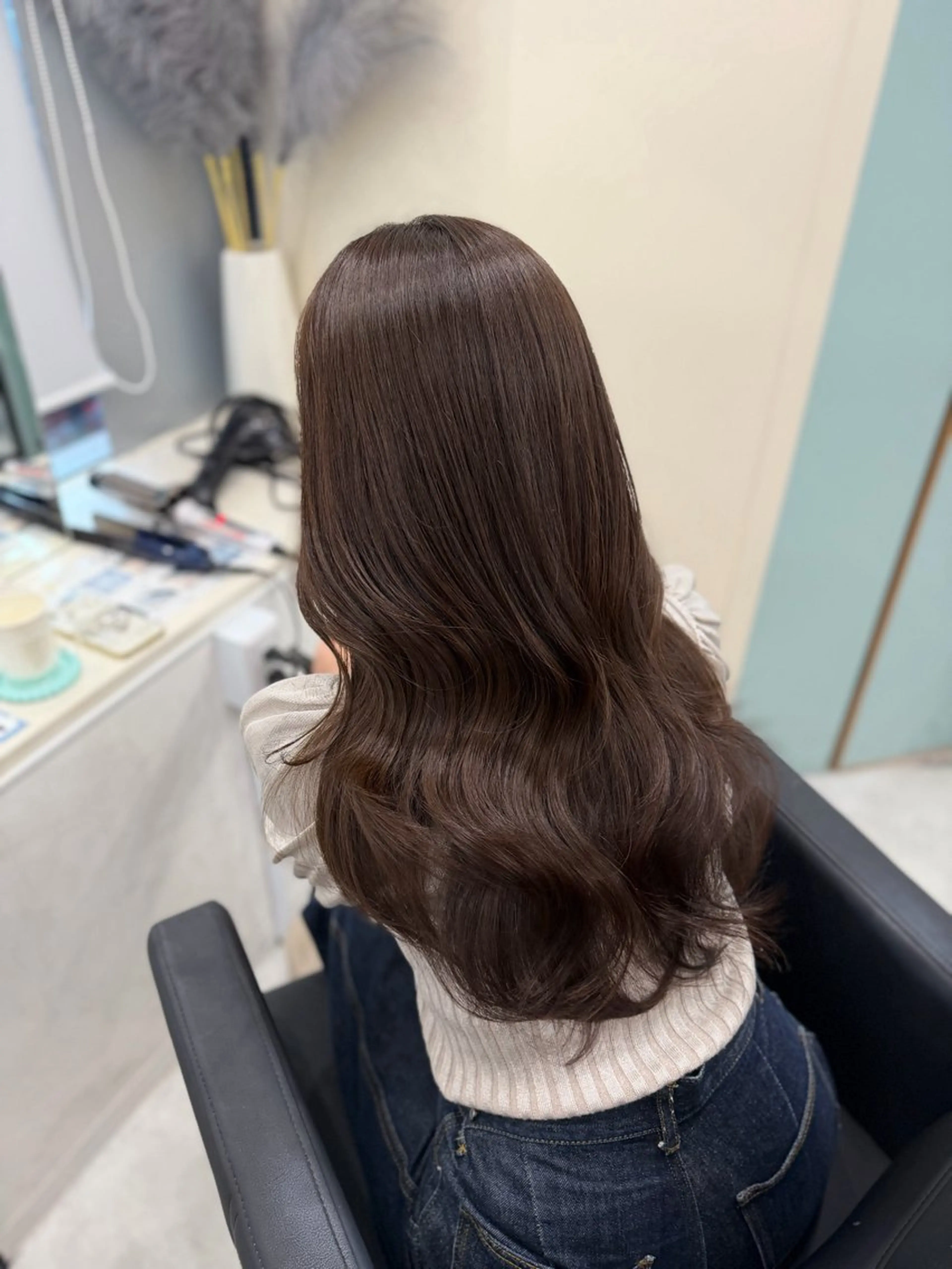 ロング カラー アッシュ ベージュカラー カット ヘアカラー トリートメント 韓国ヘア/髪質改善 /natsuki🧸のヘアスタイル